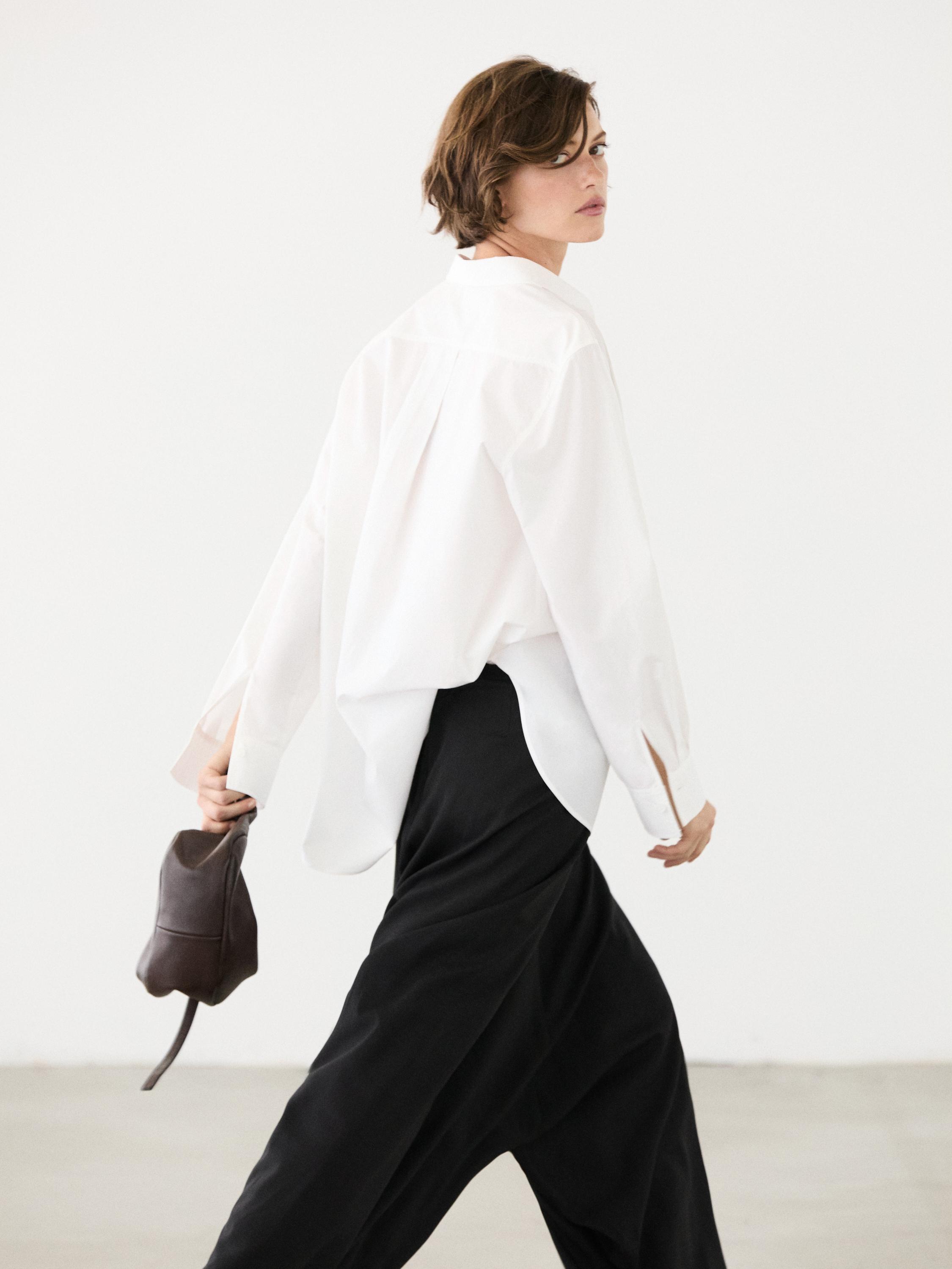 100% cotton poplin shirt — WHITE