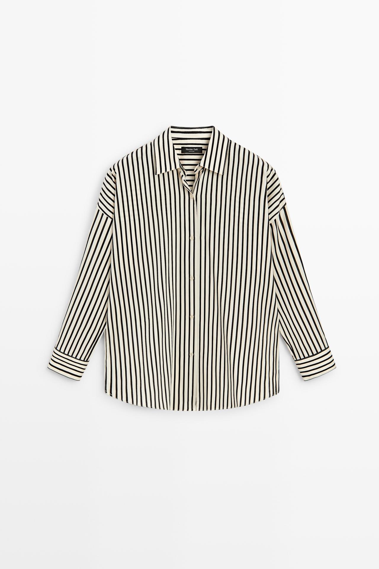 Flowing striped shirt — WHITE