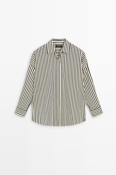 Flowing striped shirt — WHITE 2