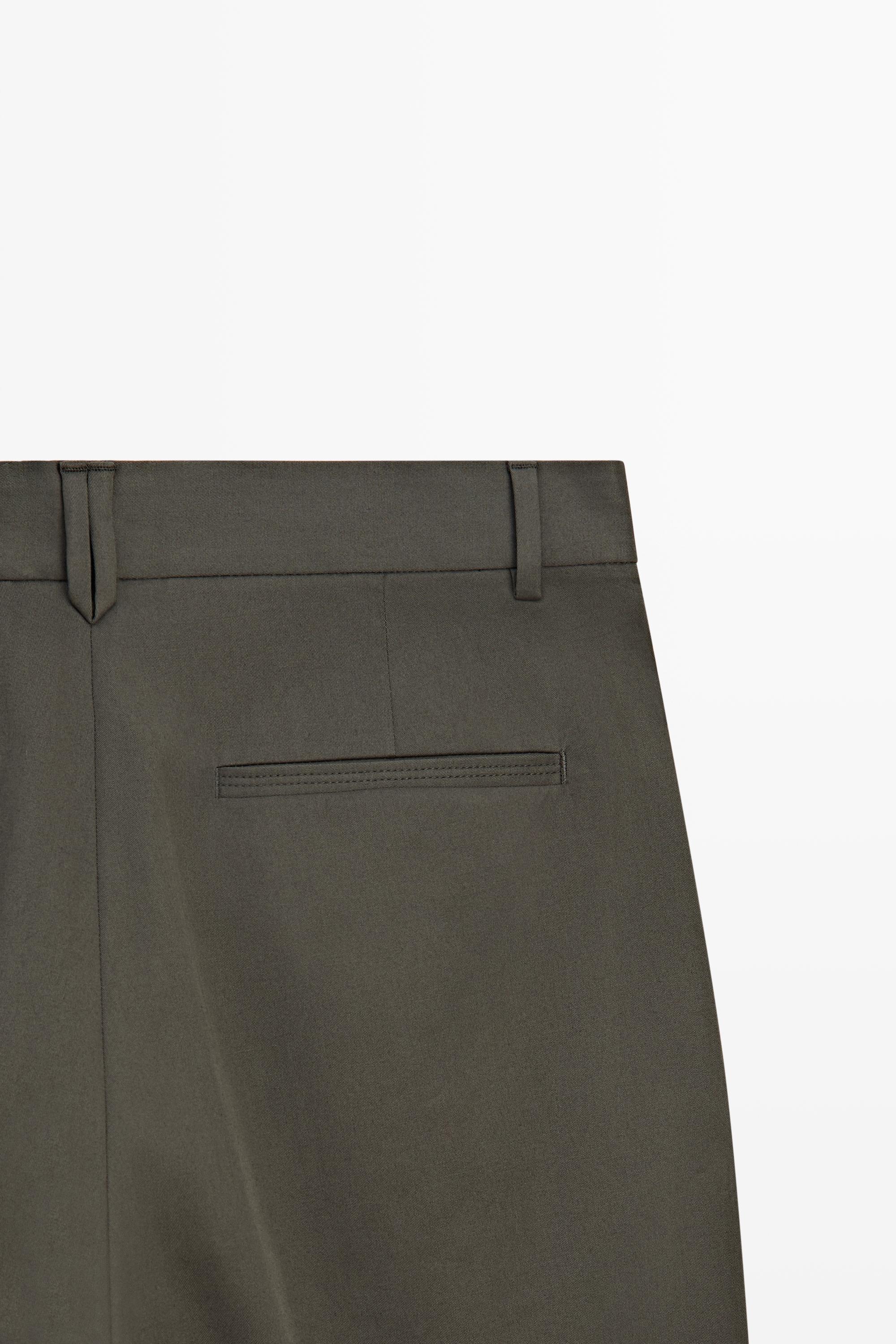 Flowing pants with darts — KHAKI
