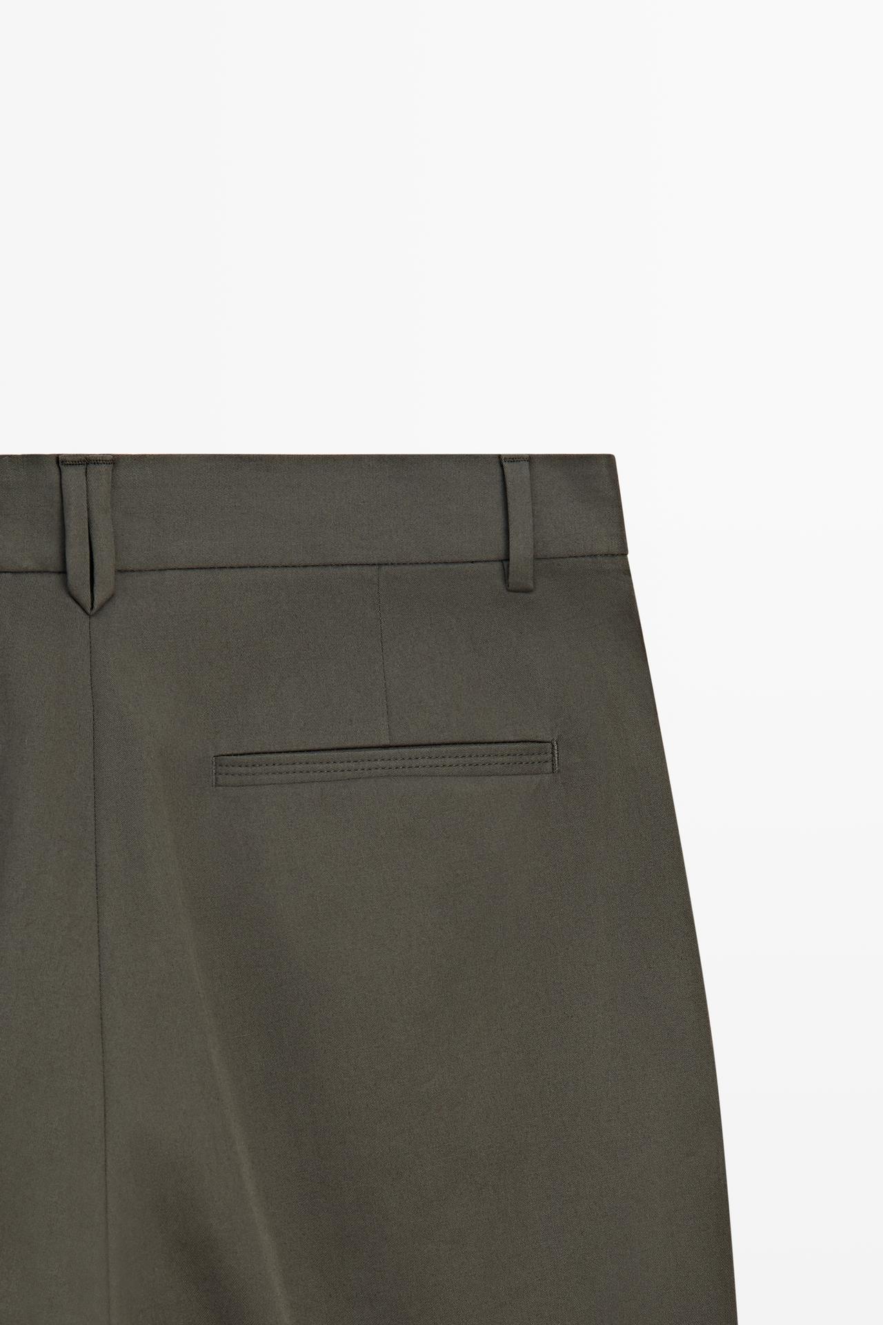 Flowing pants with darts — KHAKI