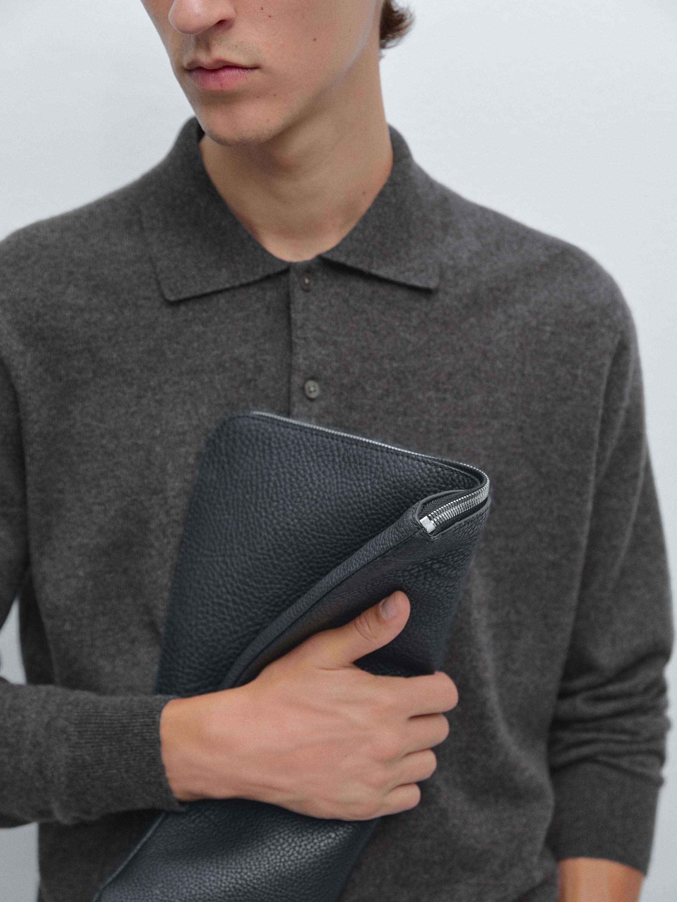 Nappa leather pouch clutch