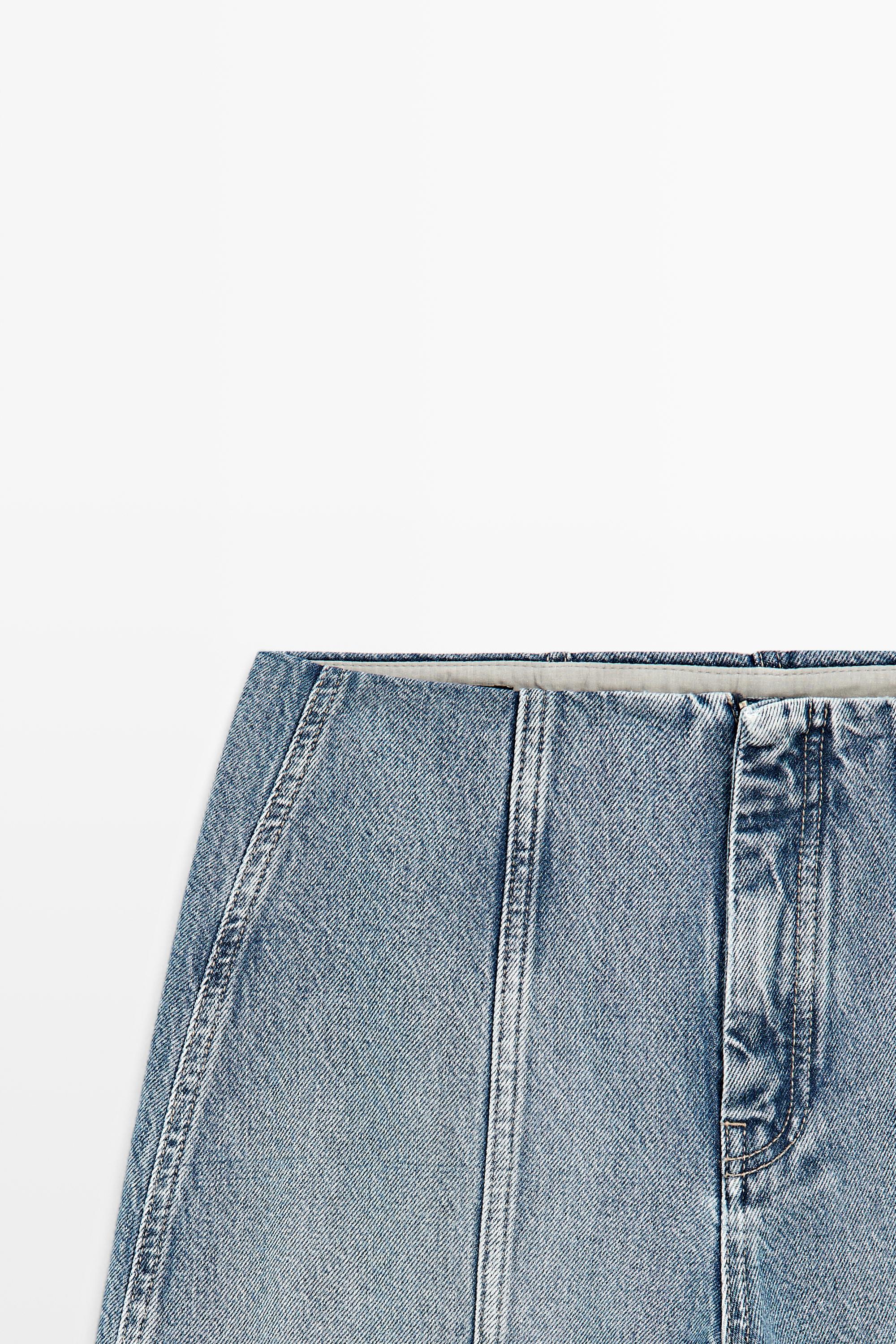 Barrel fit jeans with seam details — Light Blue