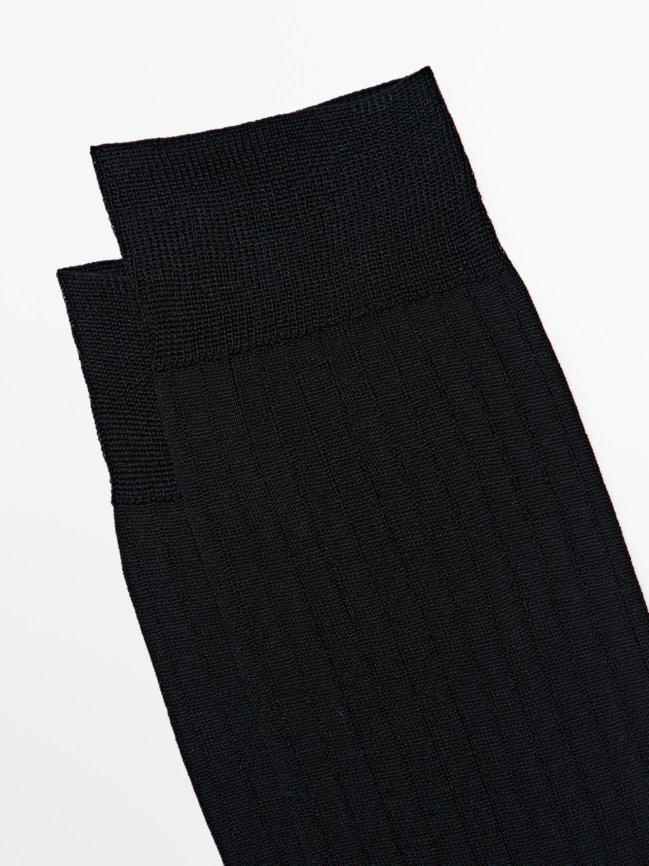 Ribbed smart socks — BLACK