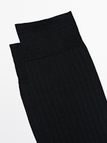 Ribbed smart socks — BLACK 4
