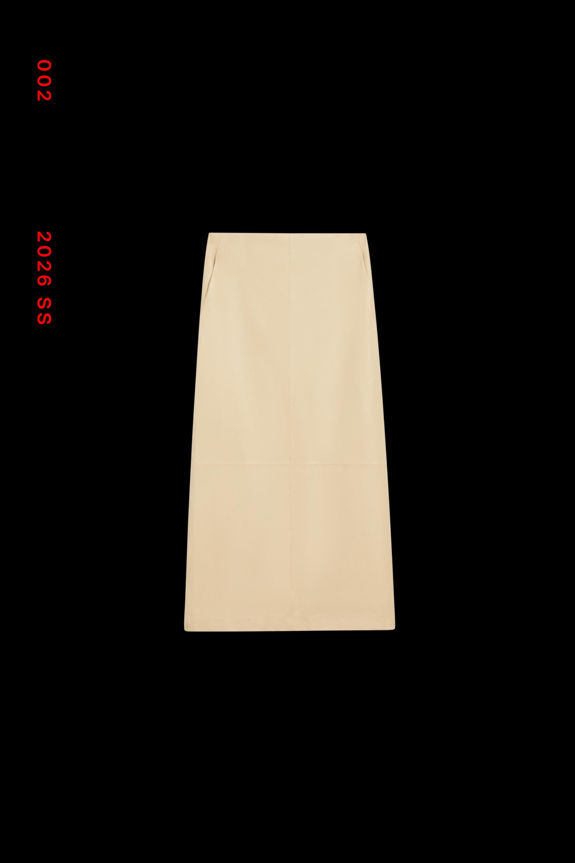 Nappa leather midi skirt — Vanilla