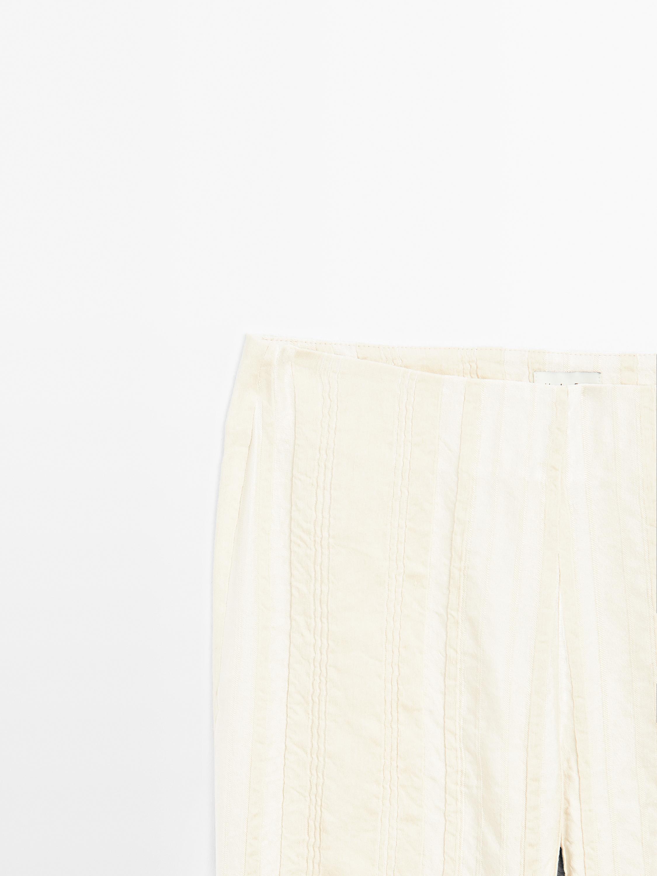 Linen blend flared trousers - Limited Edition · Cream