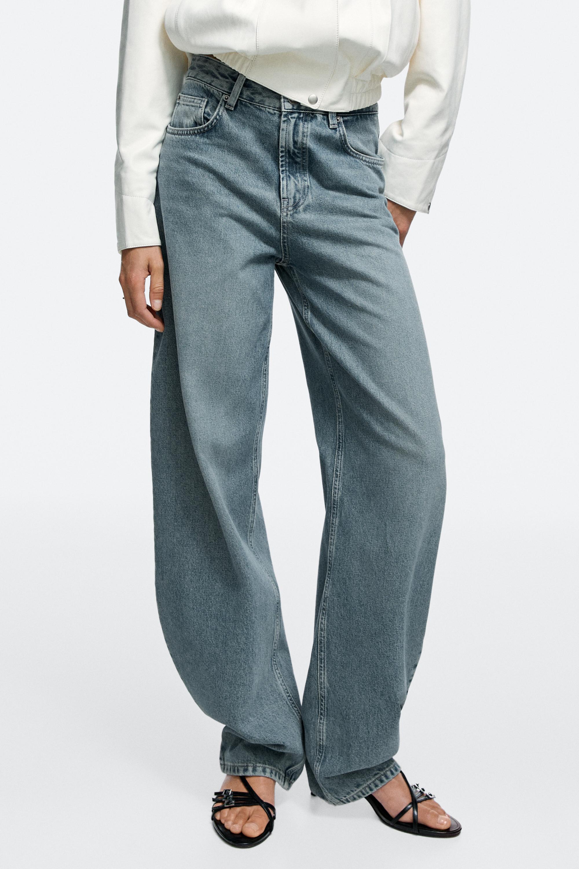 High-waist barrel fit jeans — Light Blue