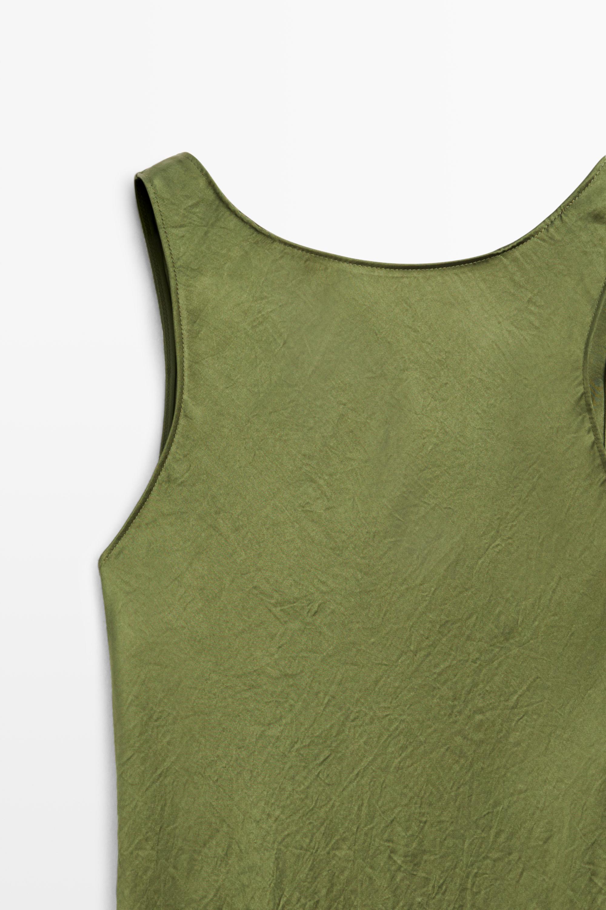 Flowing midi dress — GREEN
