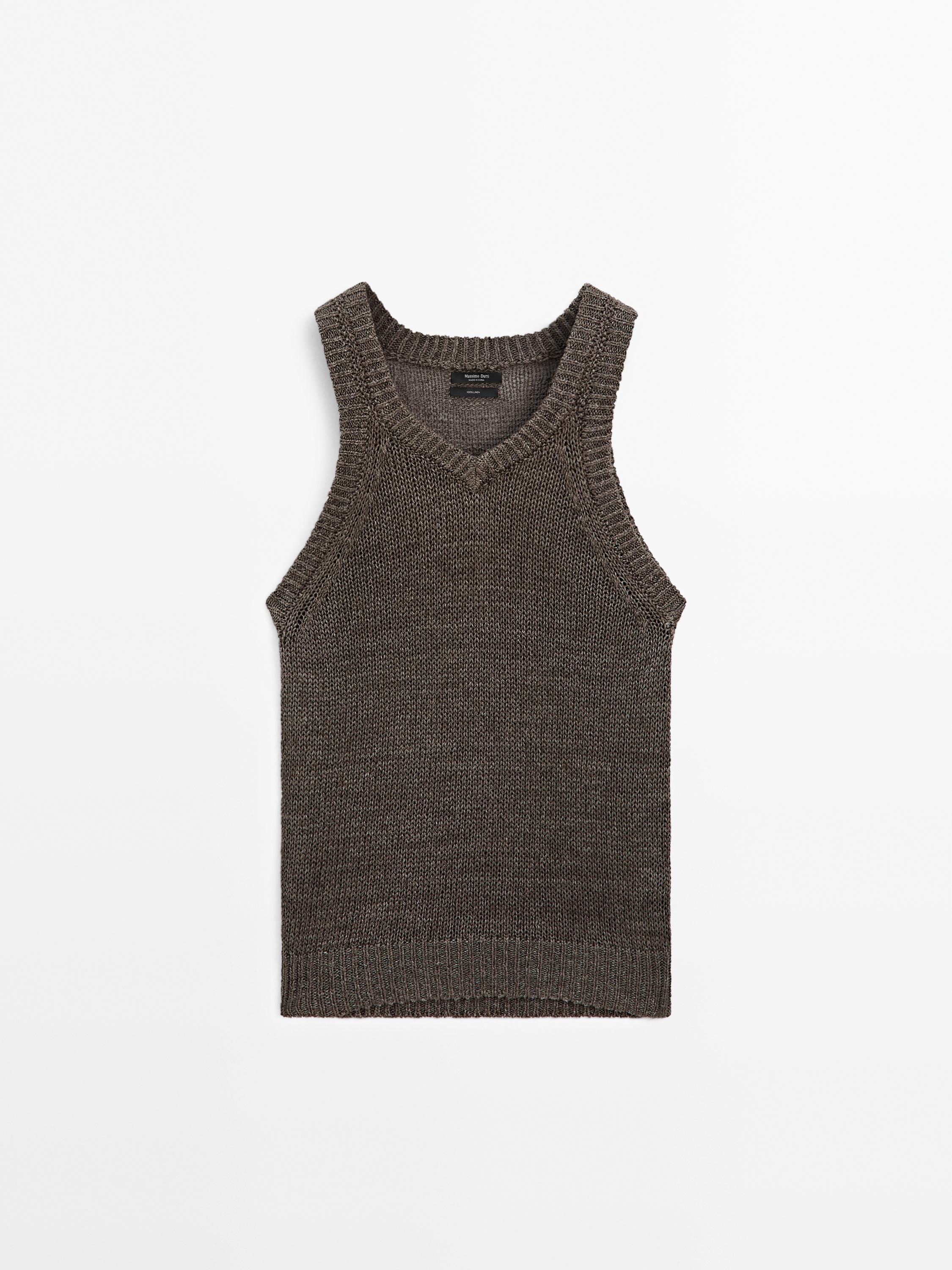 100% linen knit top