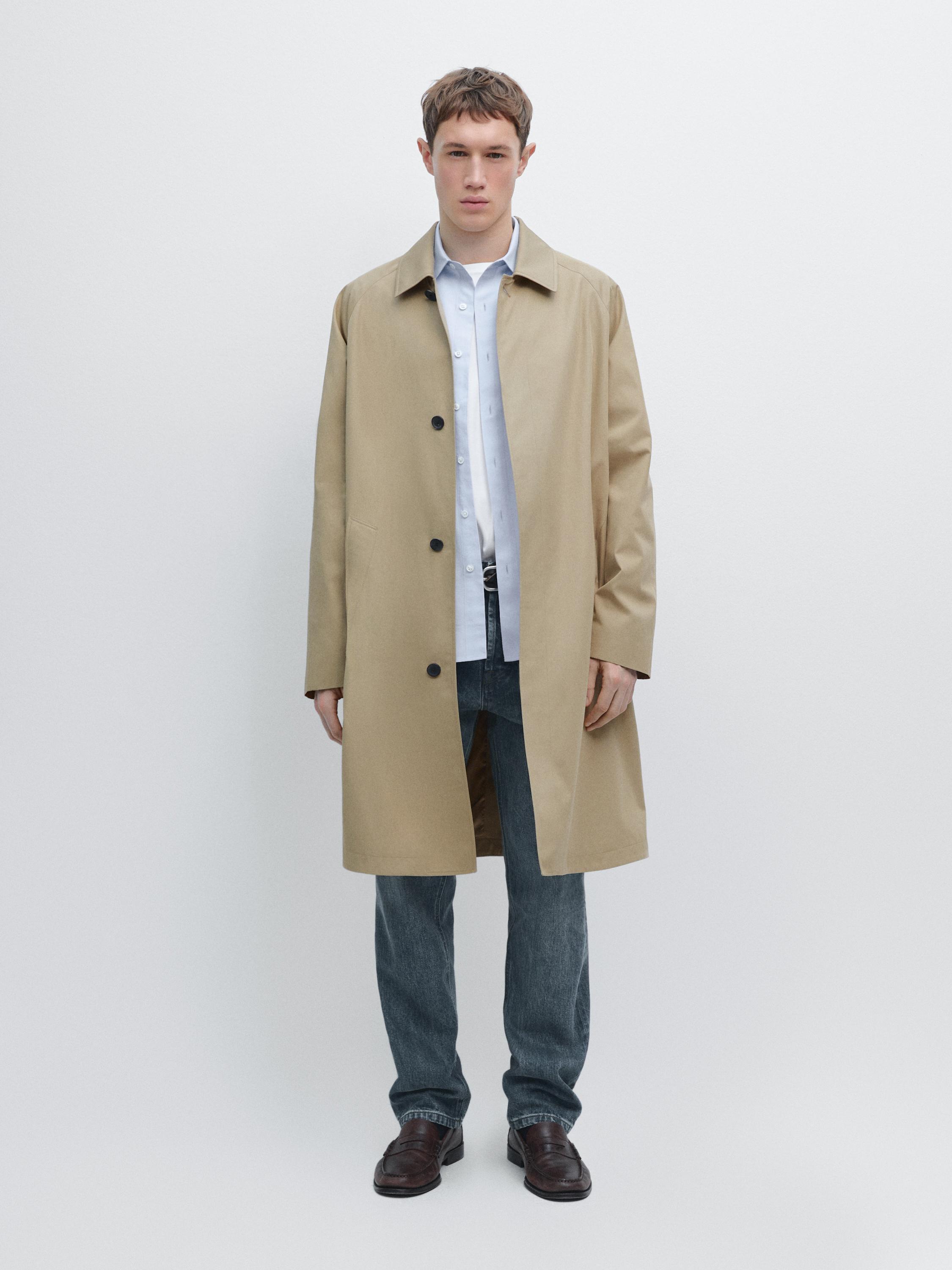 Lightweight cotton trench coat — BEIGE