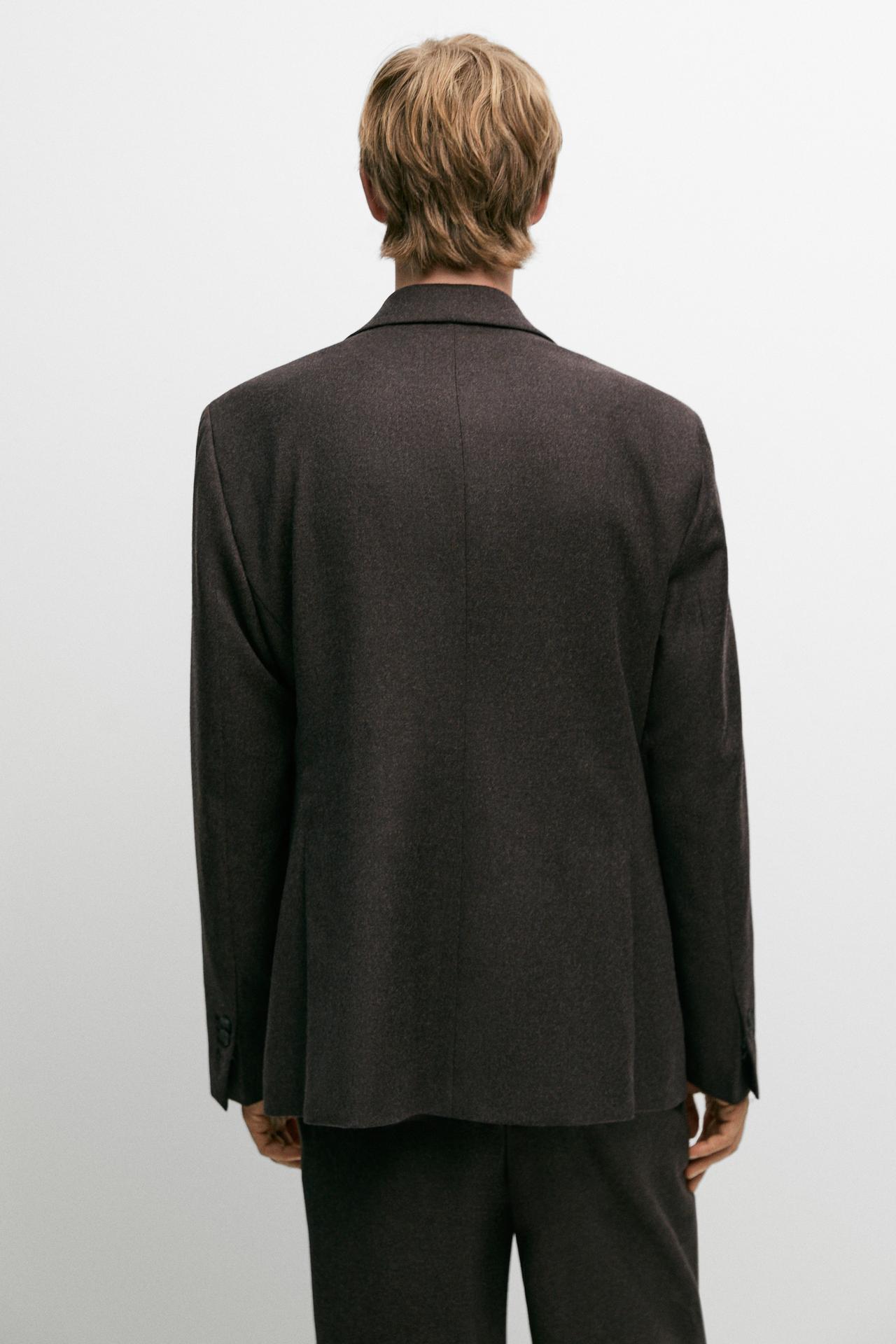 100% wool suit blazer — BROWN