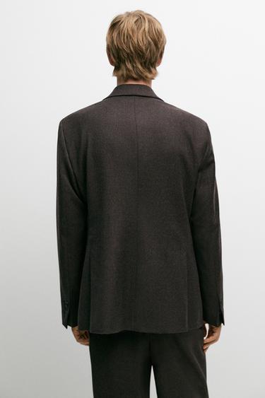100% wool suit blazer — BROWN 5