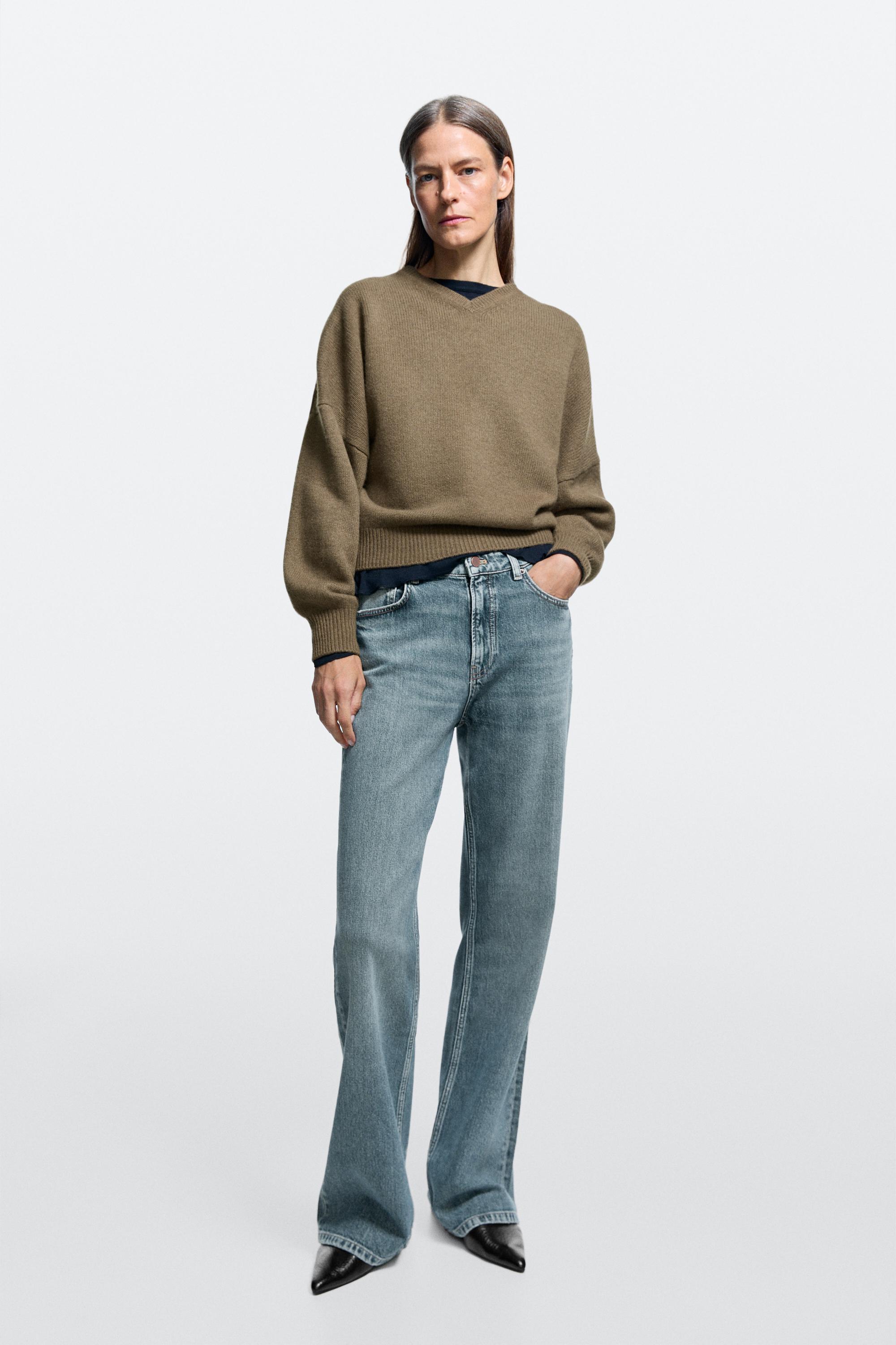 High-waist boot-cut jeans