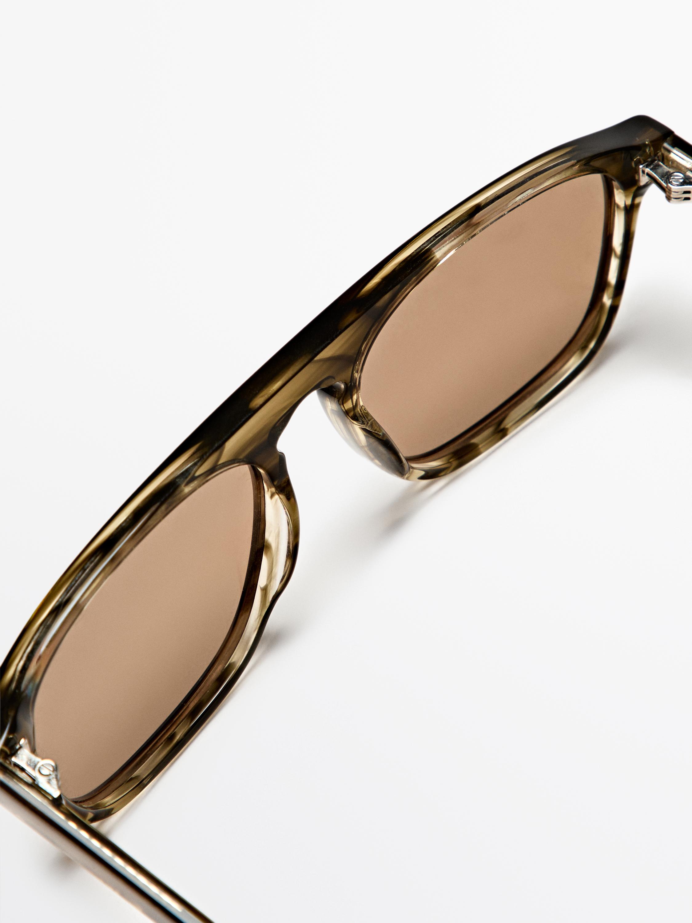 D-frame sunglasses — GREEN MARL