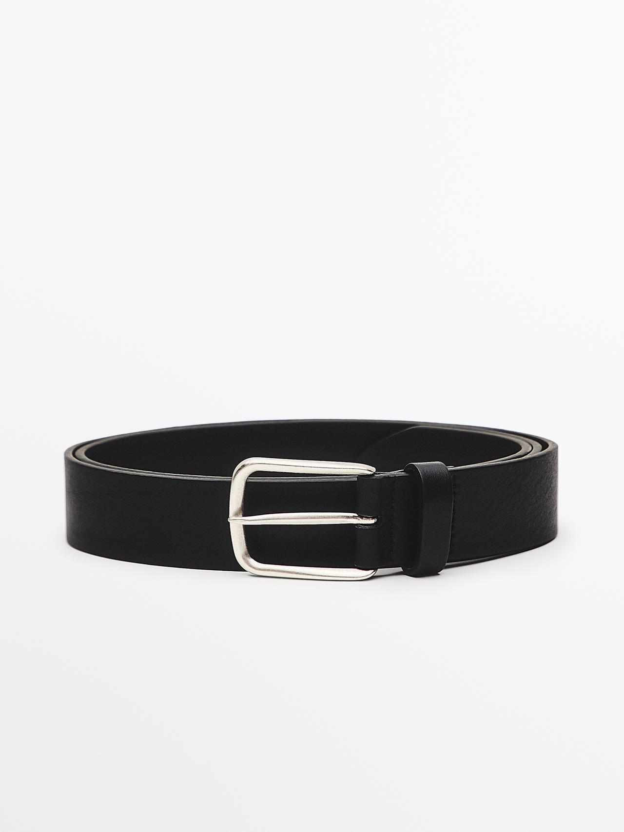Cinturón Piel Napa - Negro - 100 - Massimo Dutti - Hombre