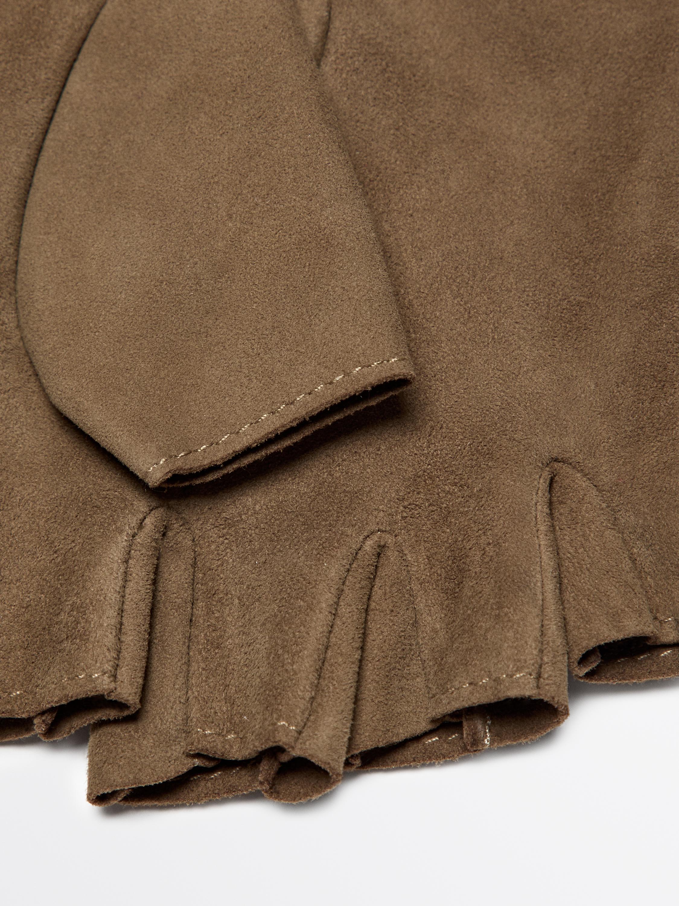 100% goatskin suede mittens