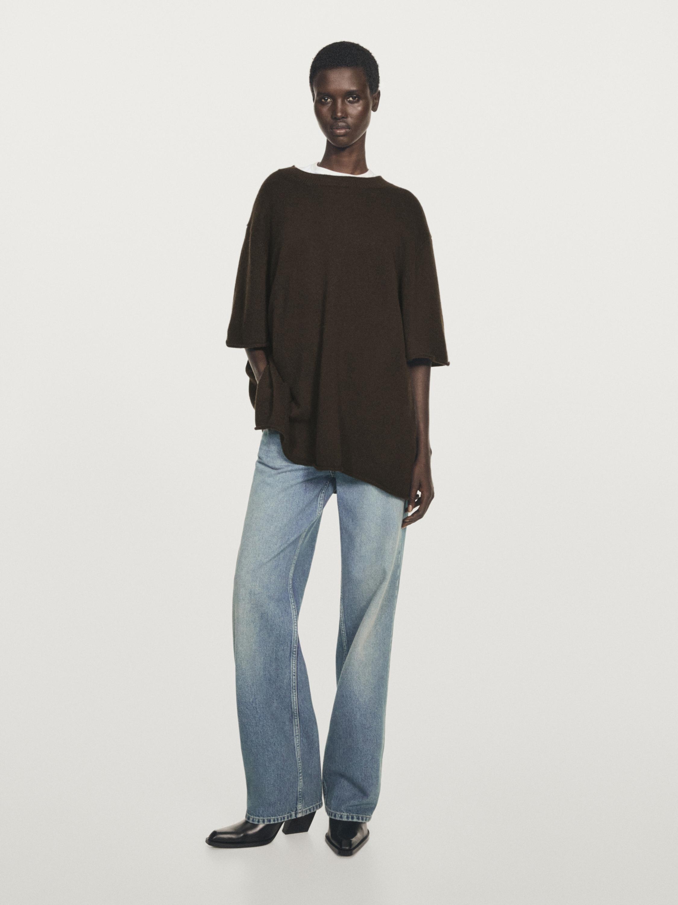 100% cashmere oversize knit sweater