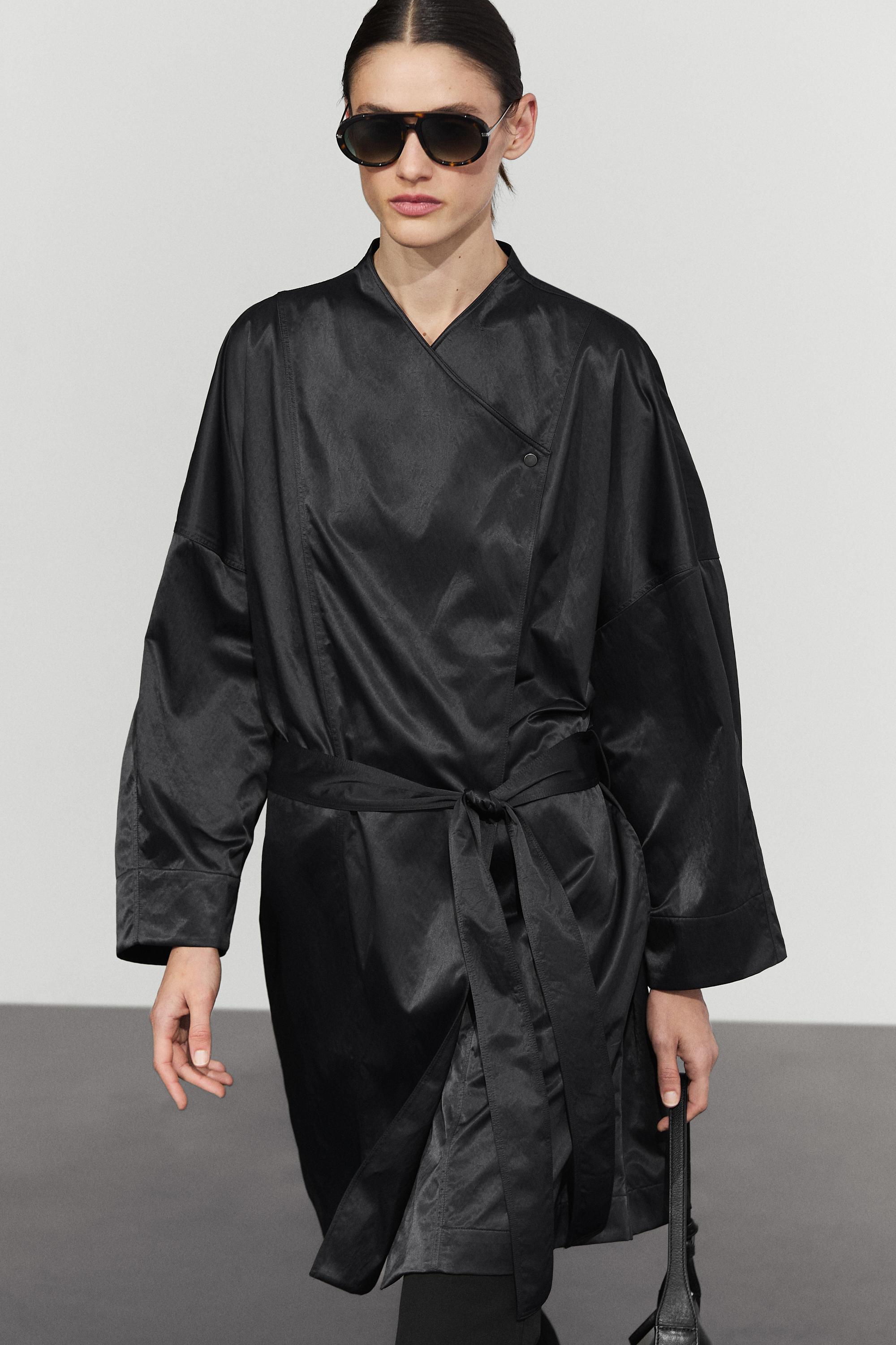 Double-breasted tie-waist jacket