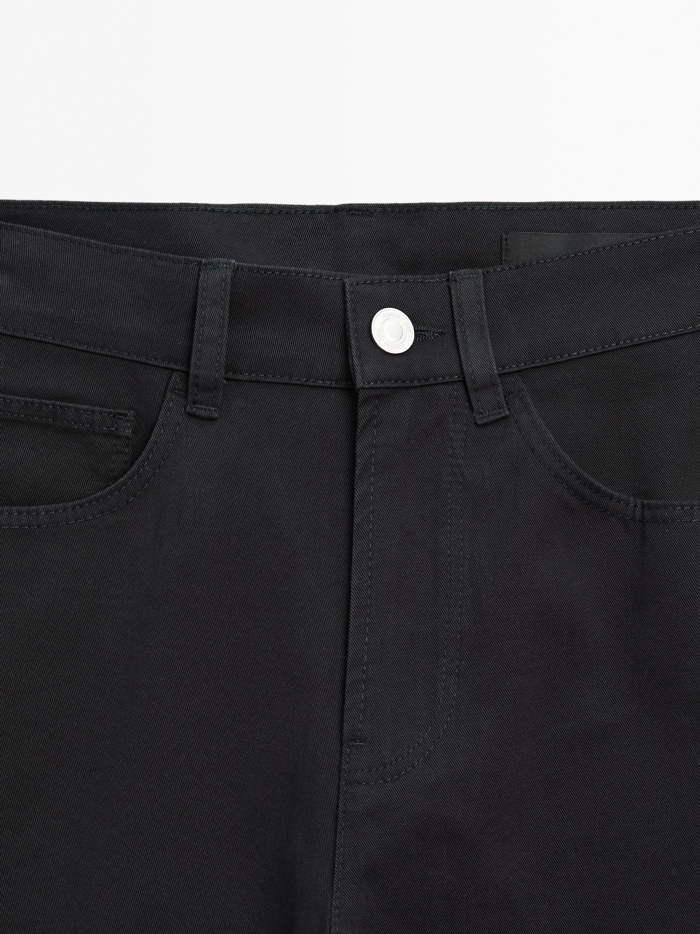 Mid-waist straight-leg trousers