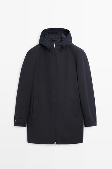 Long quilted hooded parka — NAVY BLUE 2