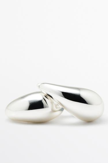 Teardrop detail hoop earrings — SILVER 5