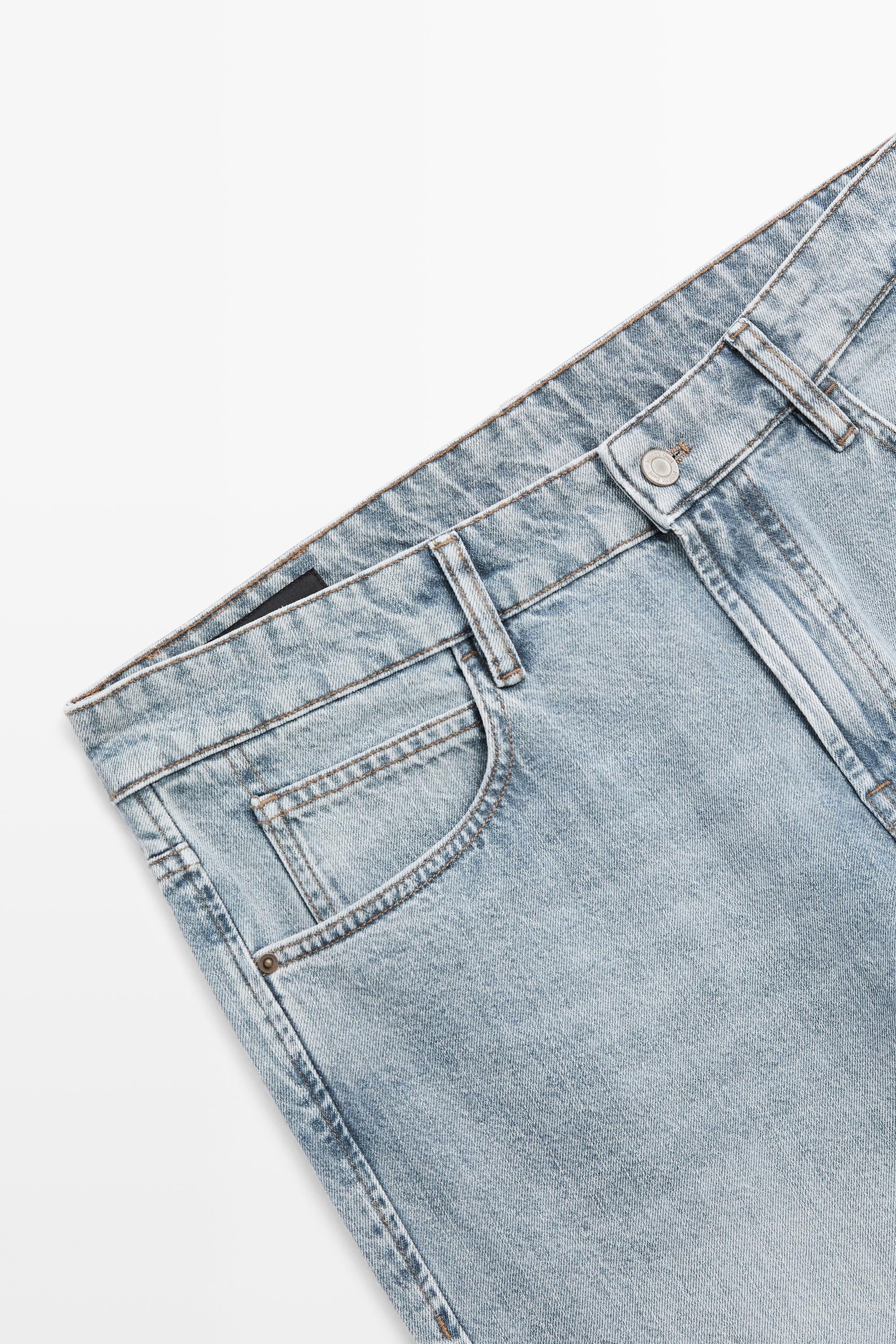 Tapered fit cotton jeans — MEDIUM BLUE
