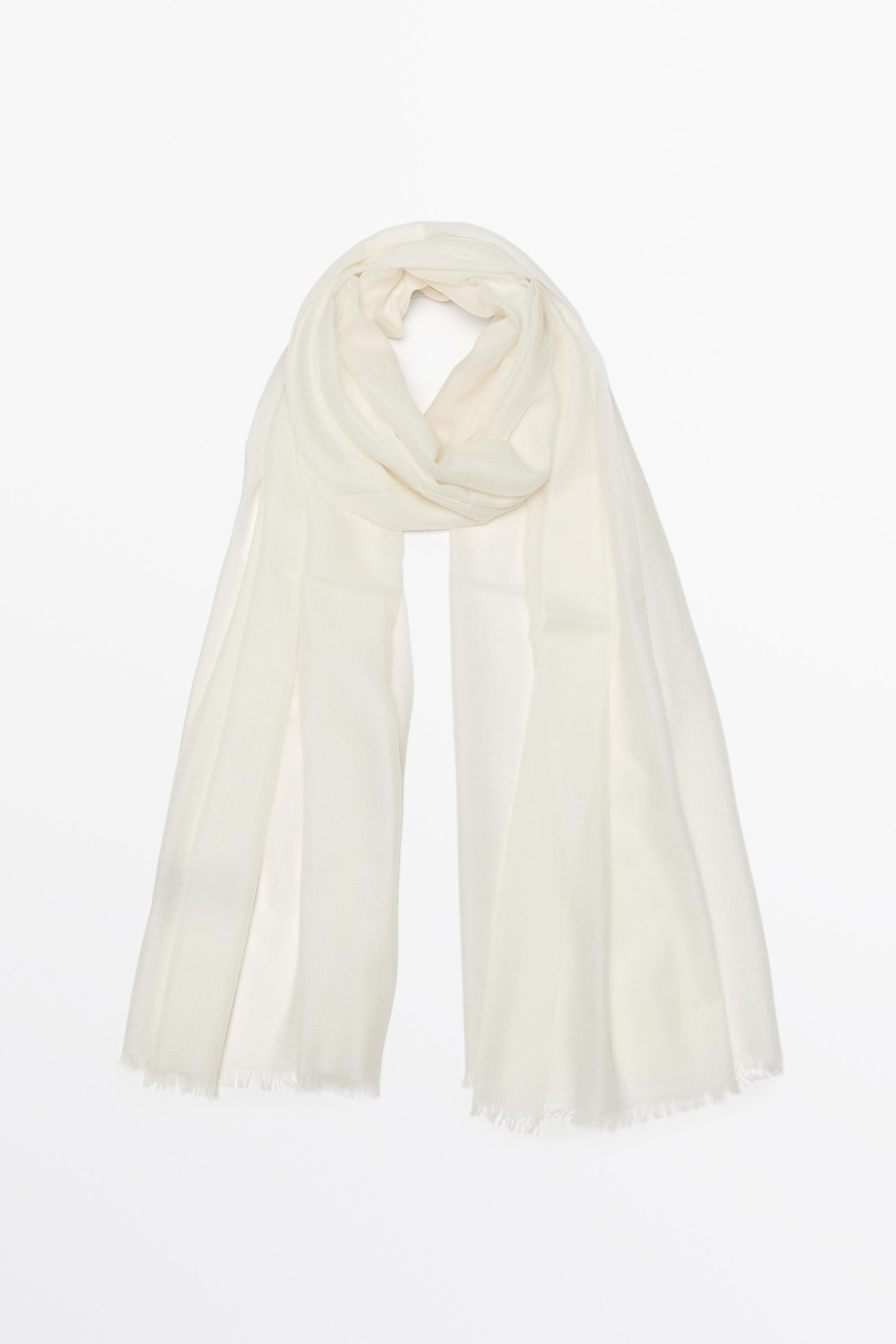 Lightweight 100% wool scarf — CREAM