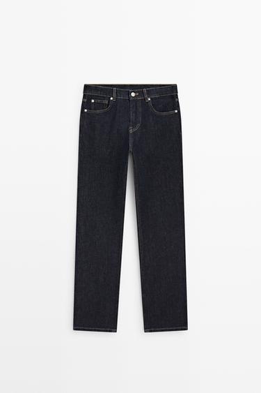 Mid-waist straight-leg jeans — DARK BLUE 2