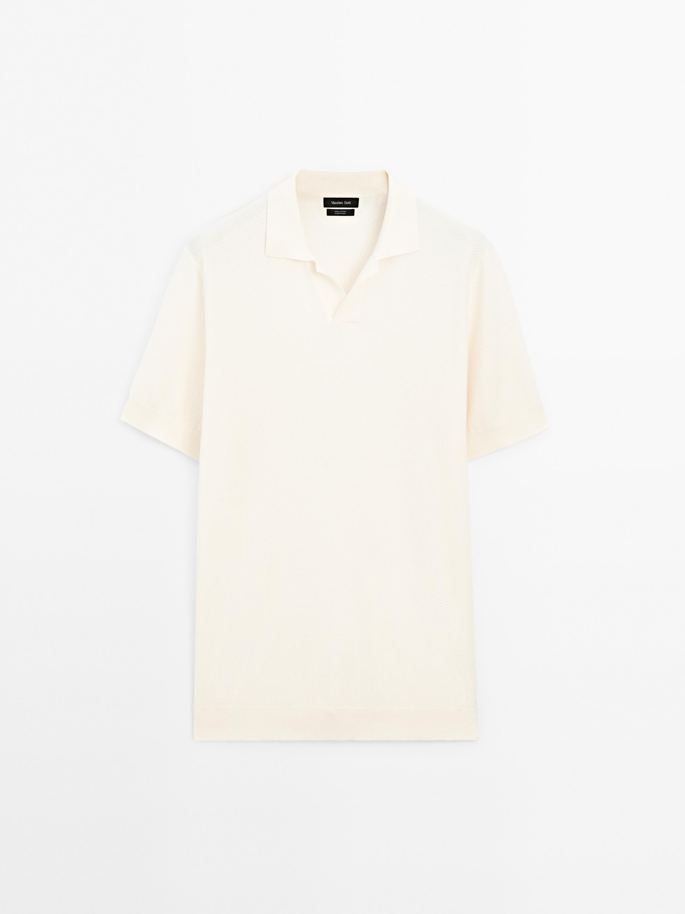 Short sleeve knitted polo shirt structure