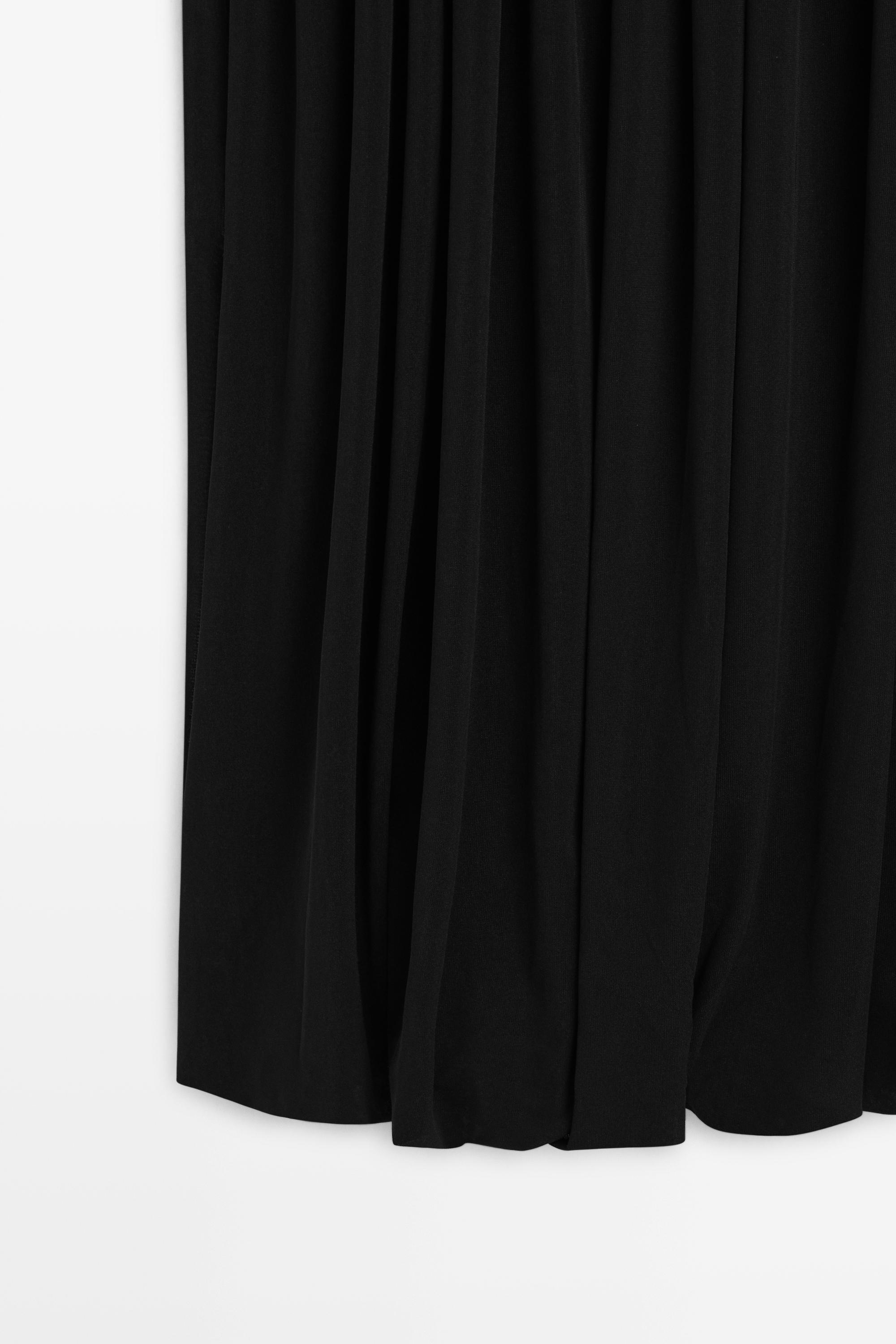 Strapless balloon midi dress — BLACK