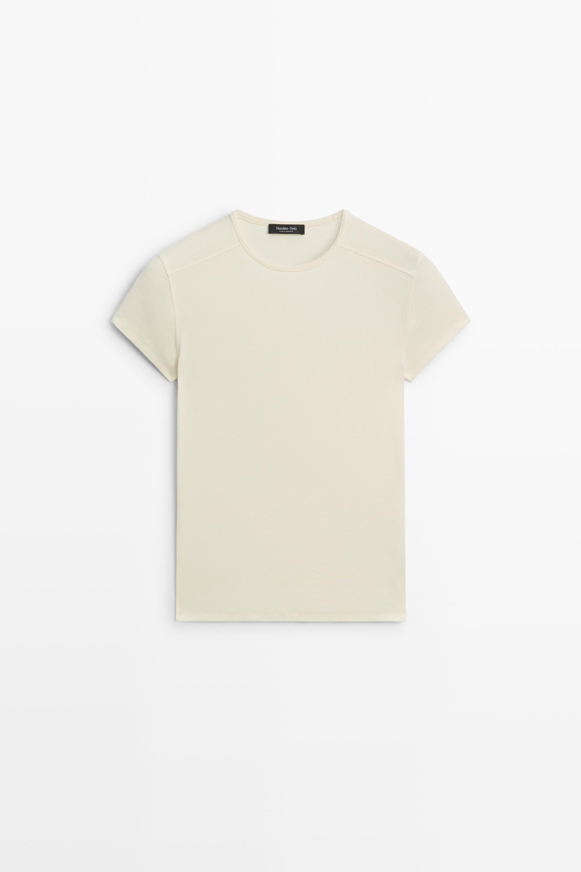 Short sleeve cotton blend T-shirt