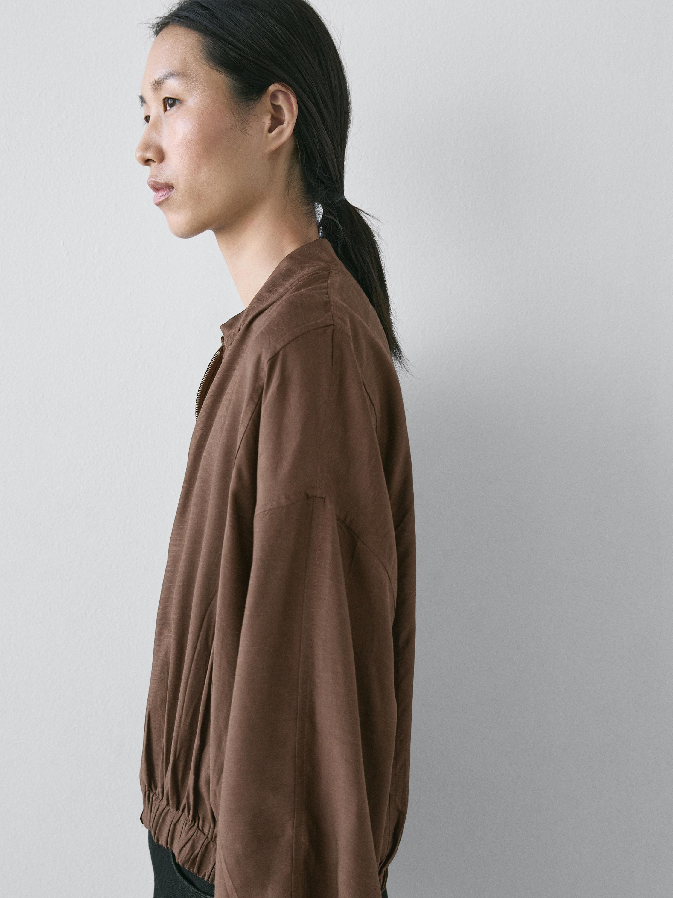 Flowing bomber jacket — BROWN