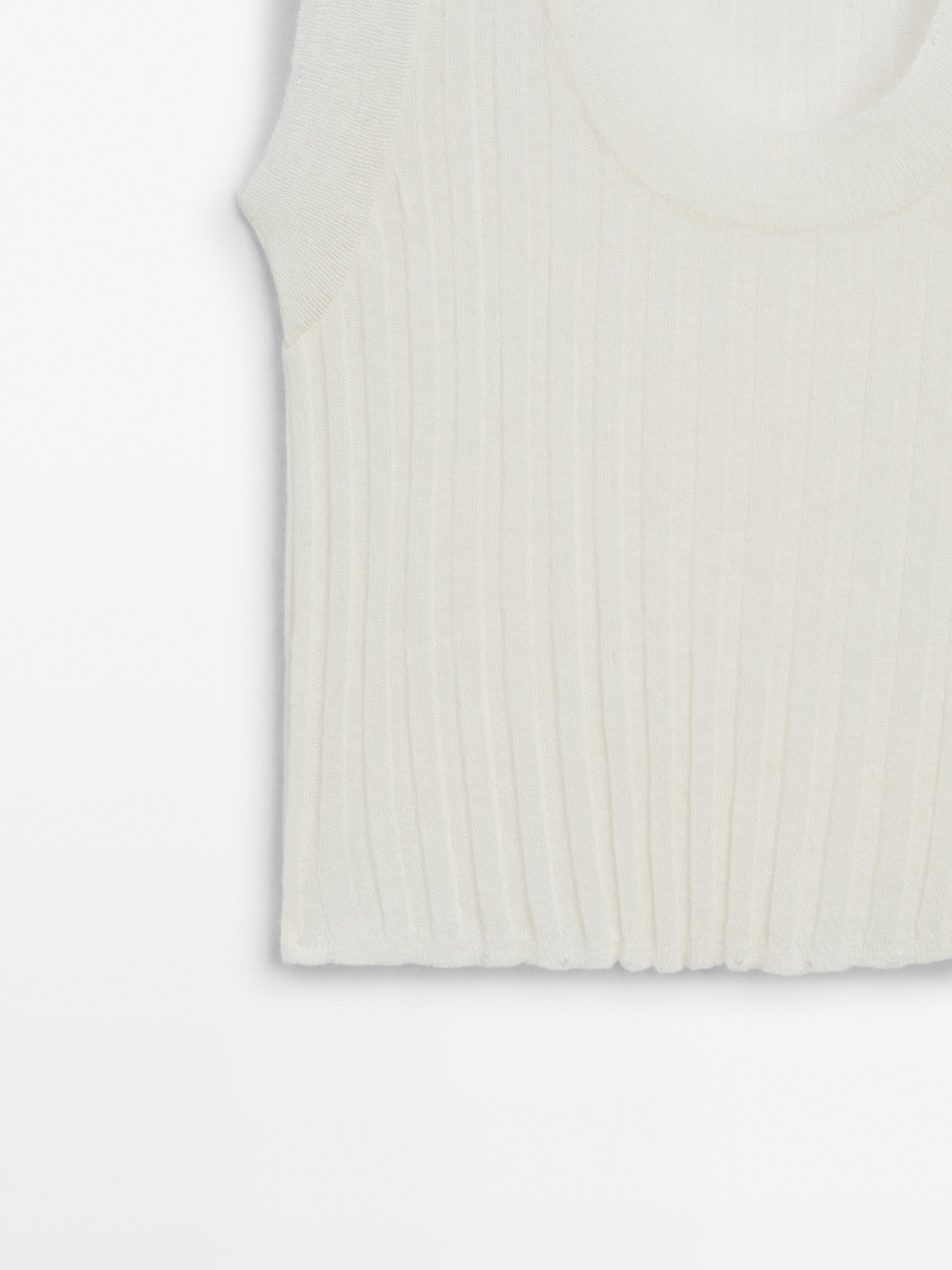 Wool blend knit top
