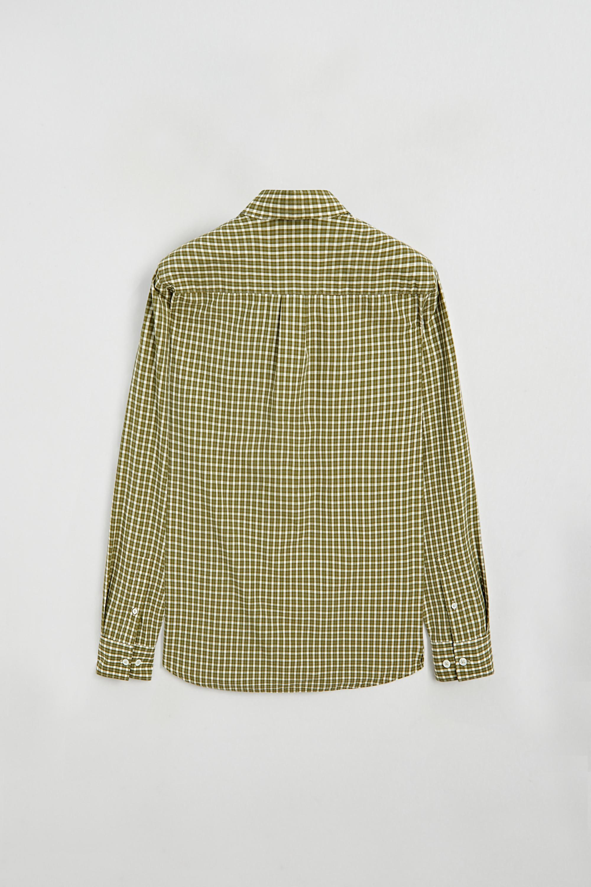 100% cotton regular fit check shirt — GREEN