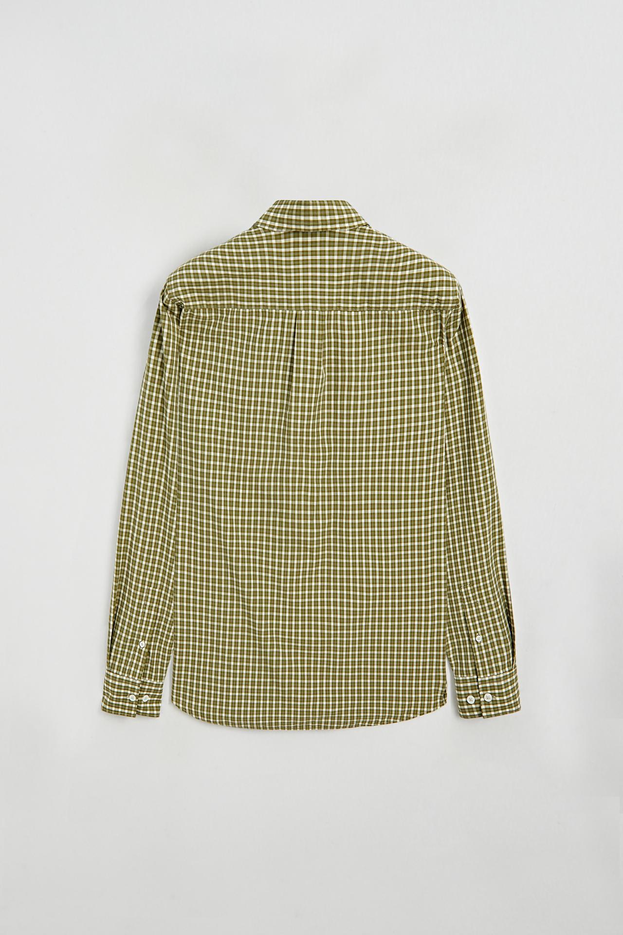 100% cotton regular fit check shirt — GREEN