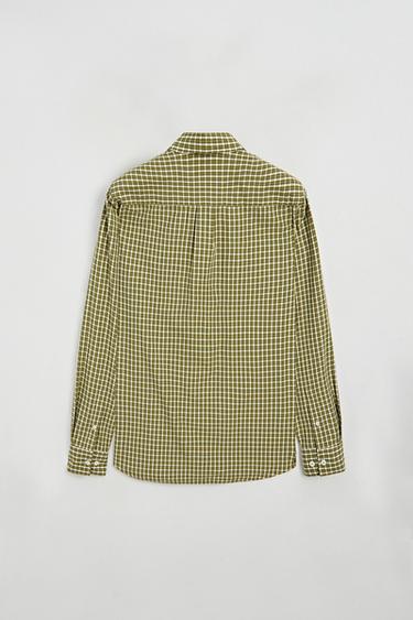 100% cotton regular fit check shirt — GREEN 6