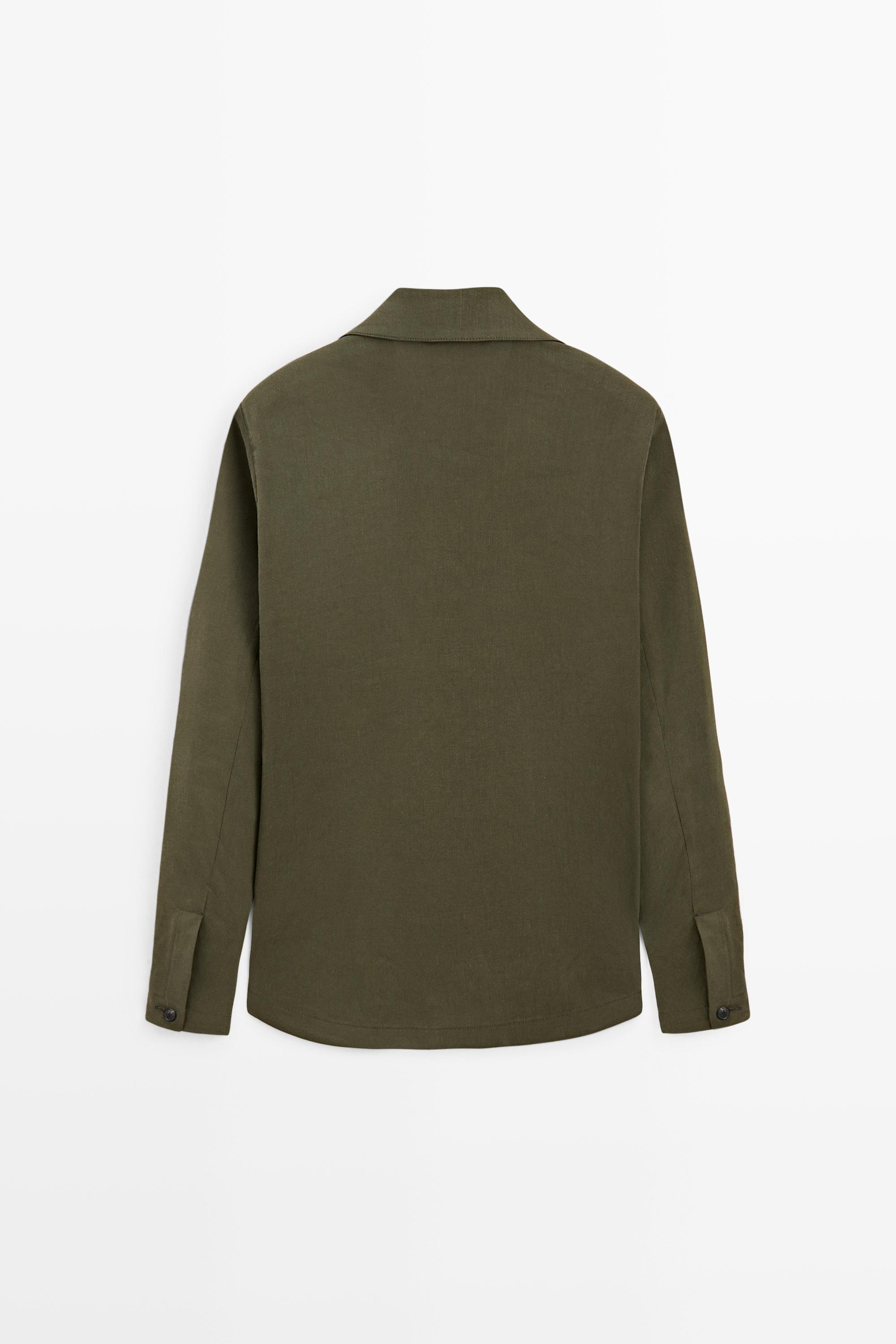 Total look overshirt with pocket detail — GREEN