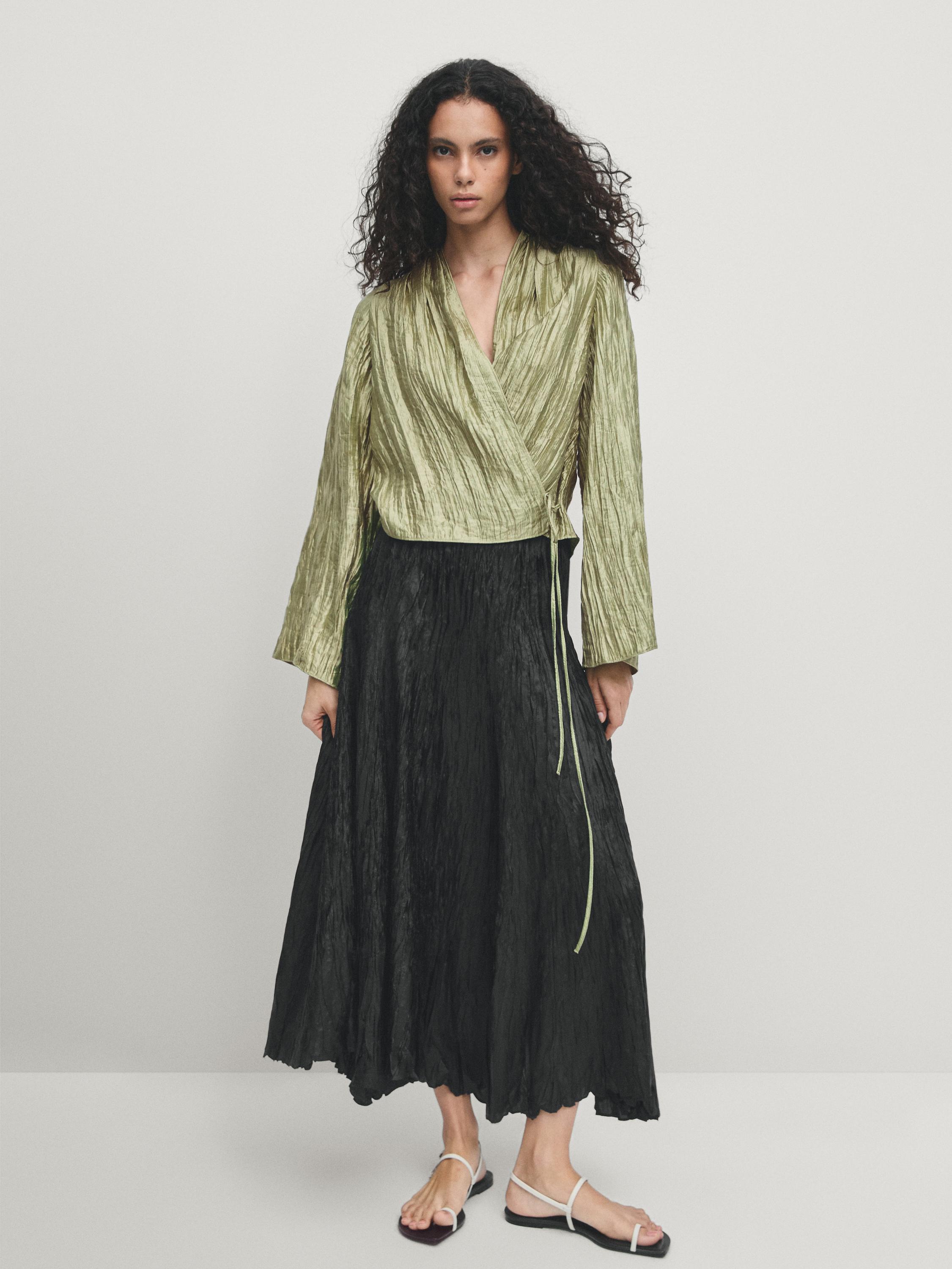 Kimono plissé cache-cœur