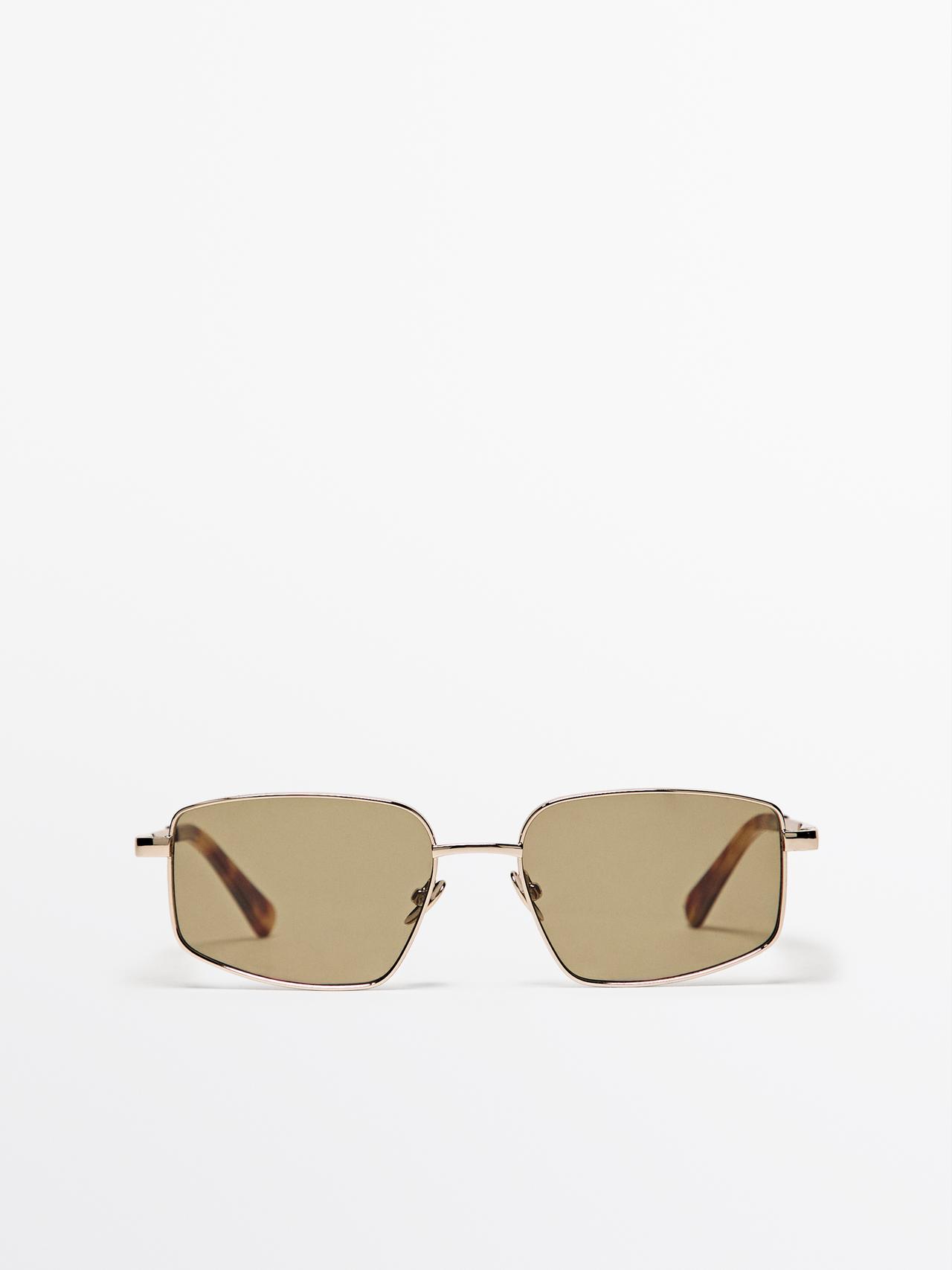 Óculos De Sol Metálicos - Dourado - 01 - Massimo Dutti - Mulher