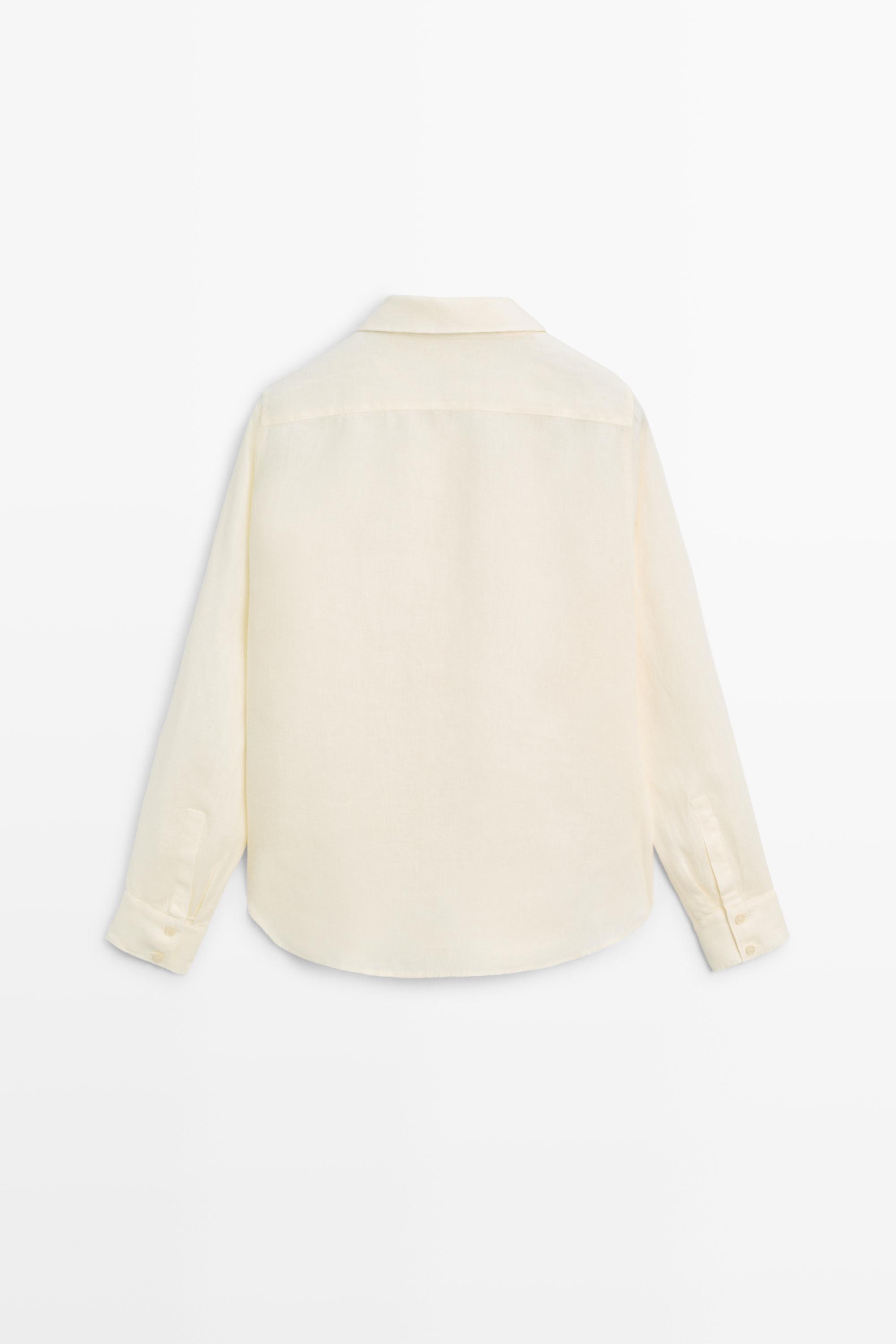Flowing 100% linen shirt — YELLOW