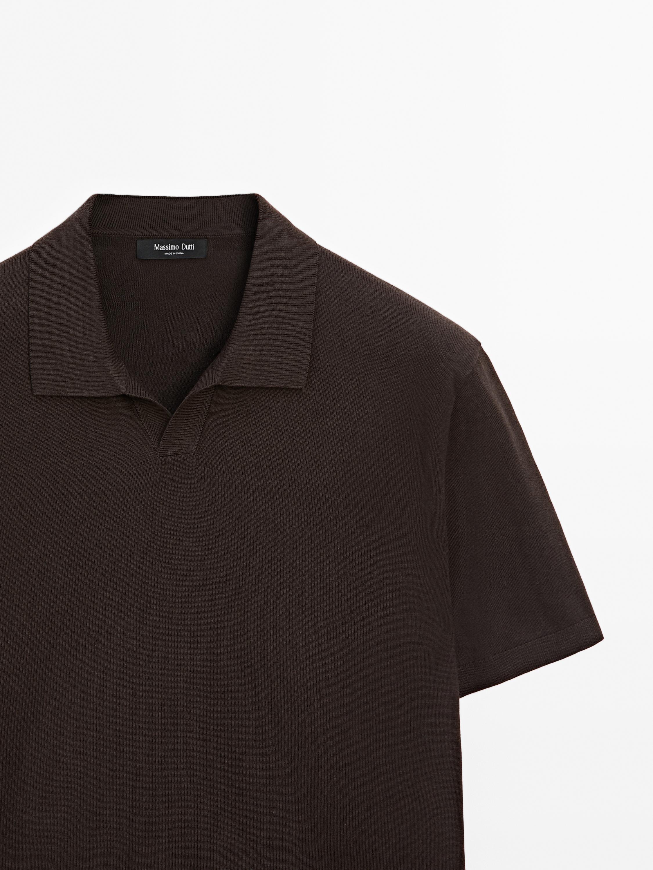 Short sleeve V-neck polo sweater