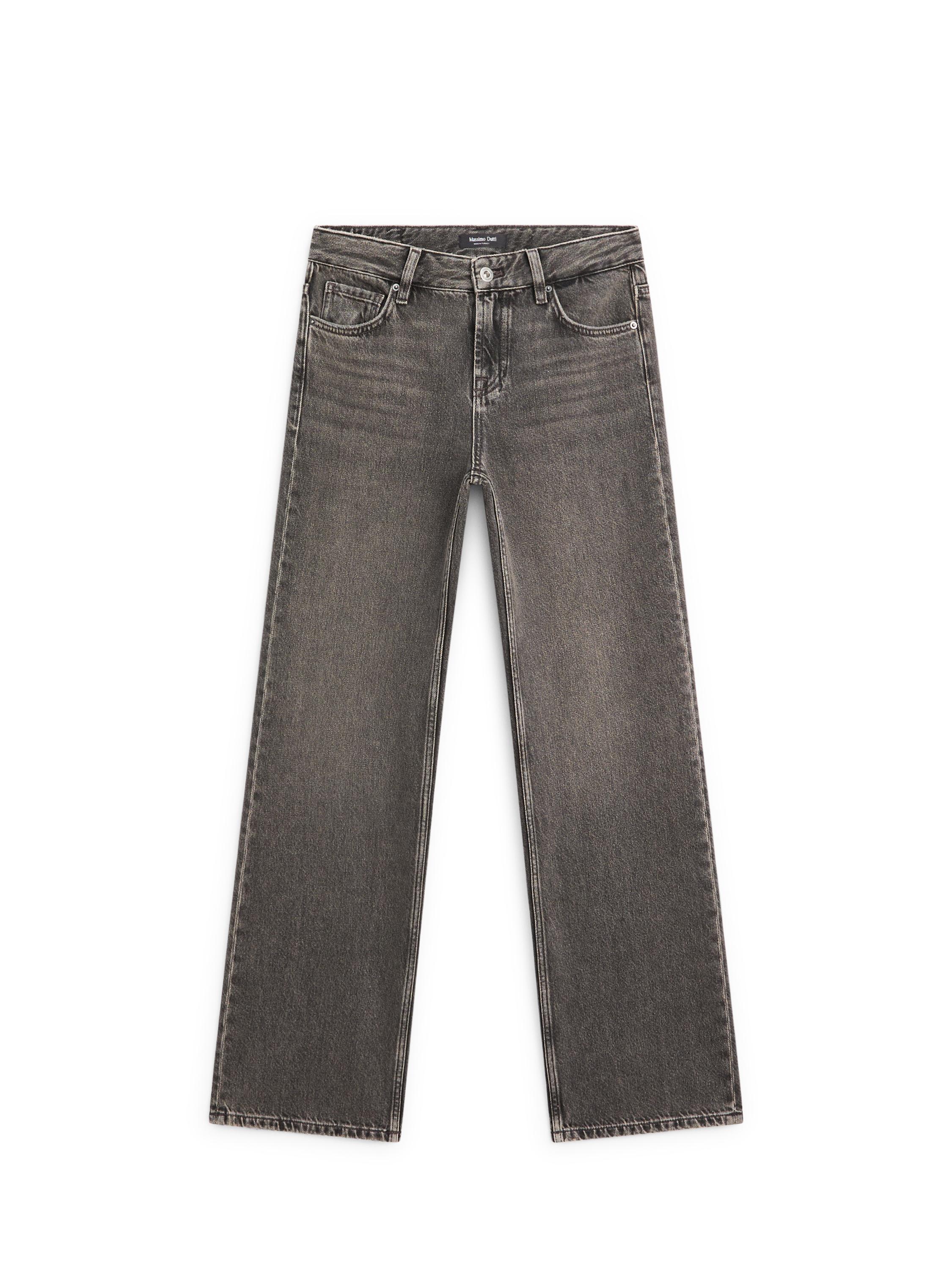 Straight-leg low-rise jeans — NATURAL GREY