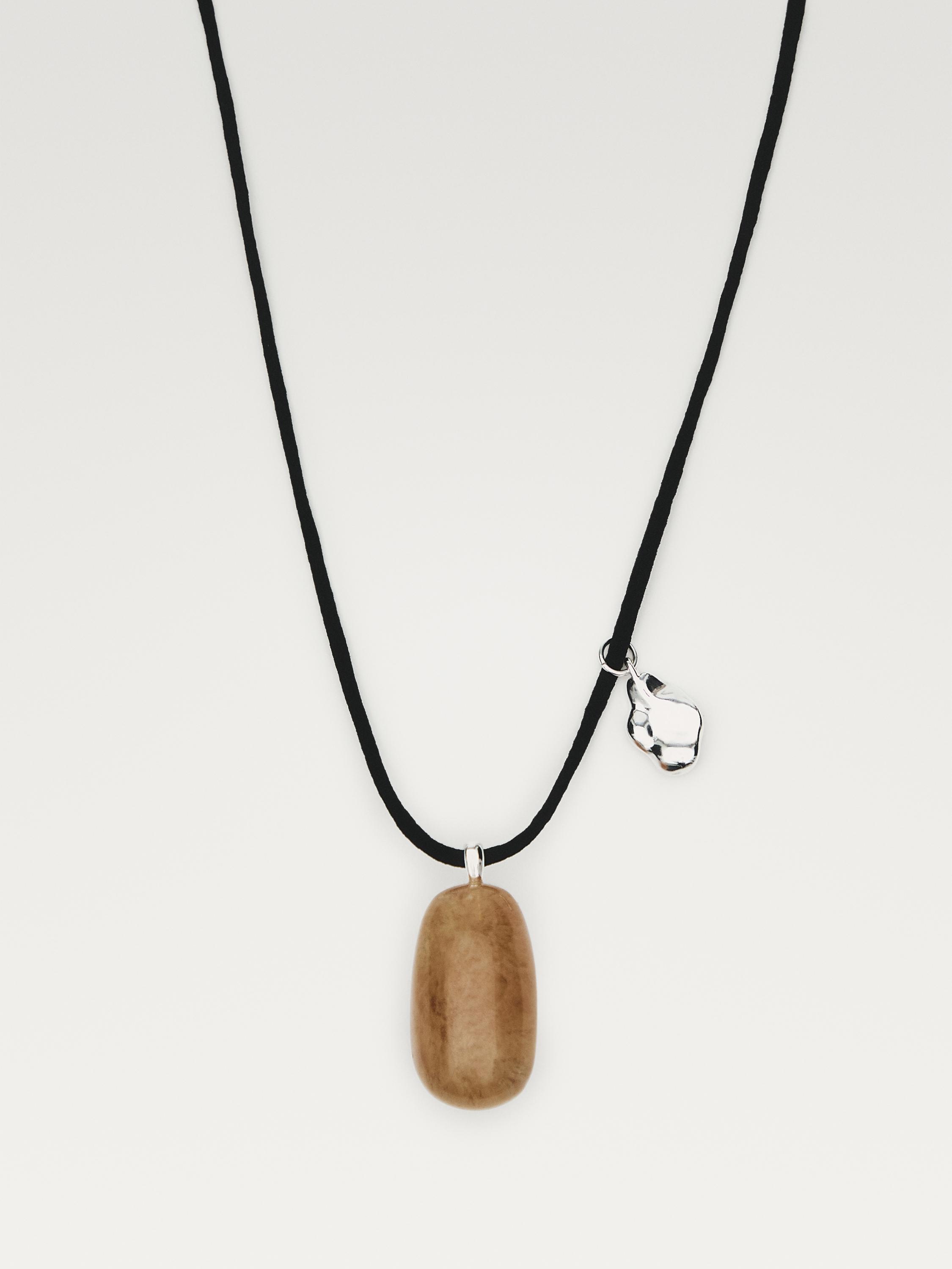 Stone cord necklace