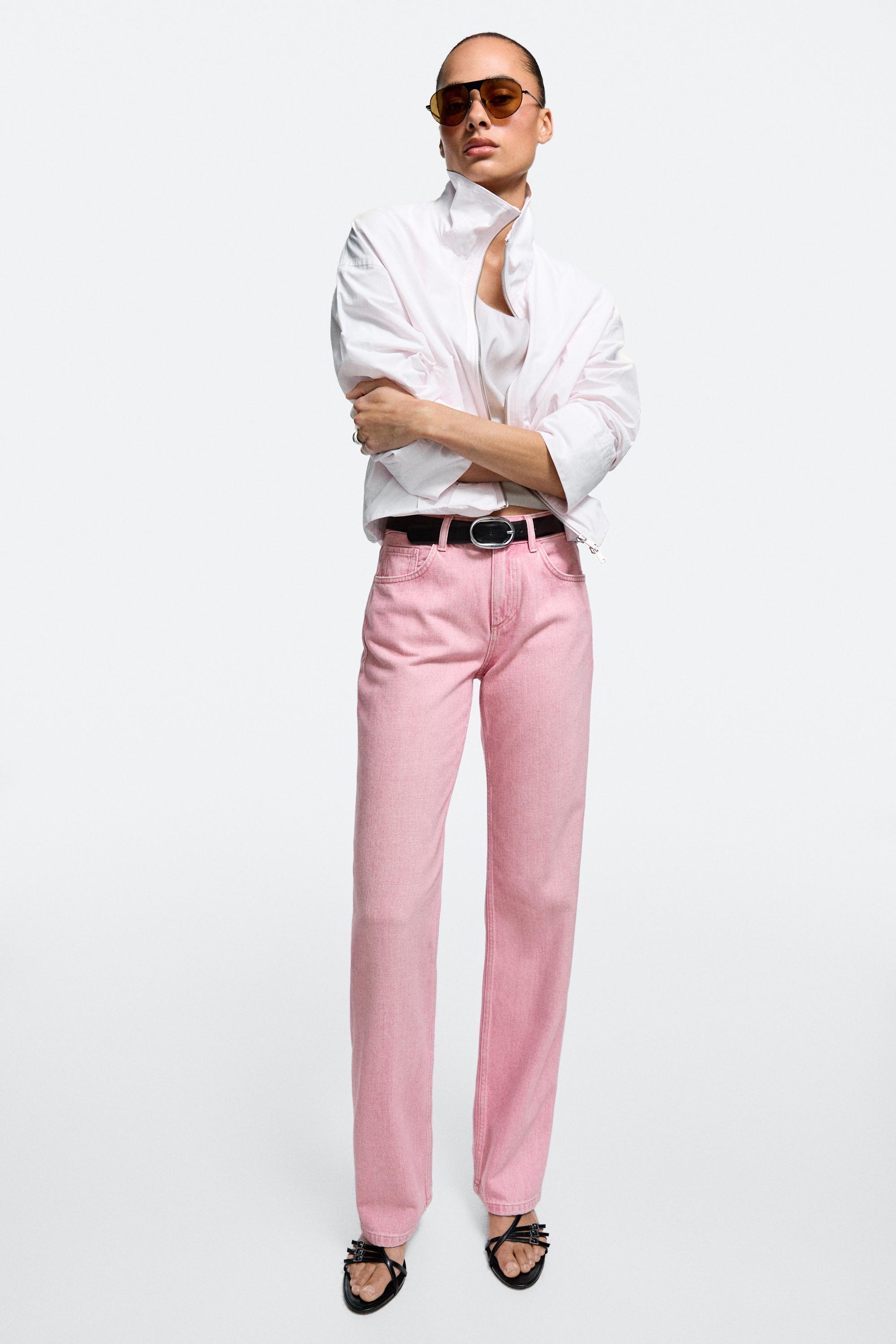 Low-rise straight-leg jeans — PINK