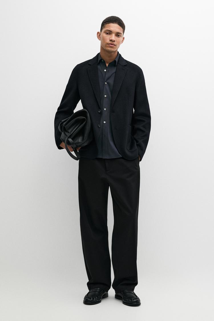 Double-faced wool blend blazer — DEEP BLUE