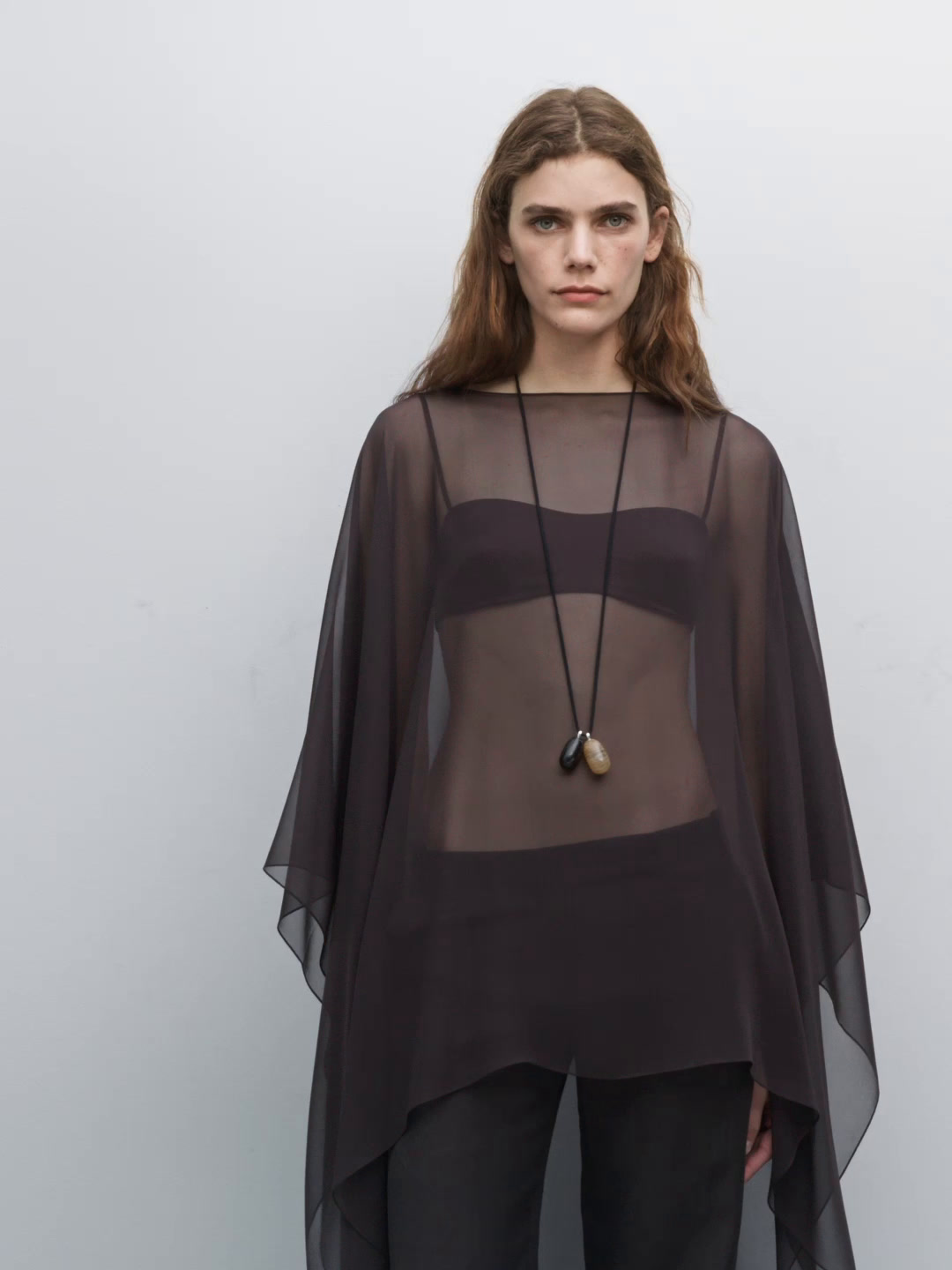 Flowing 100% mulberry silk cape