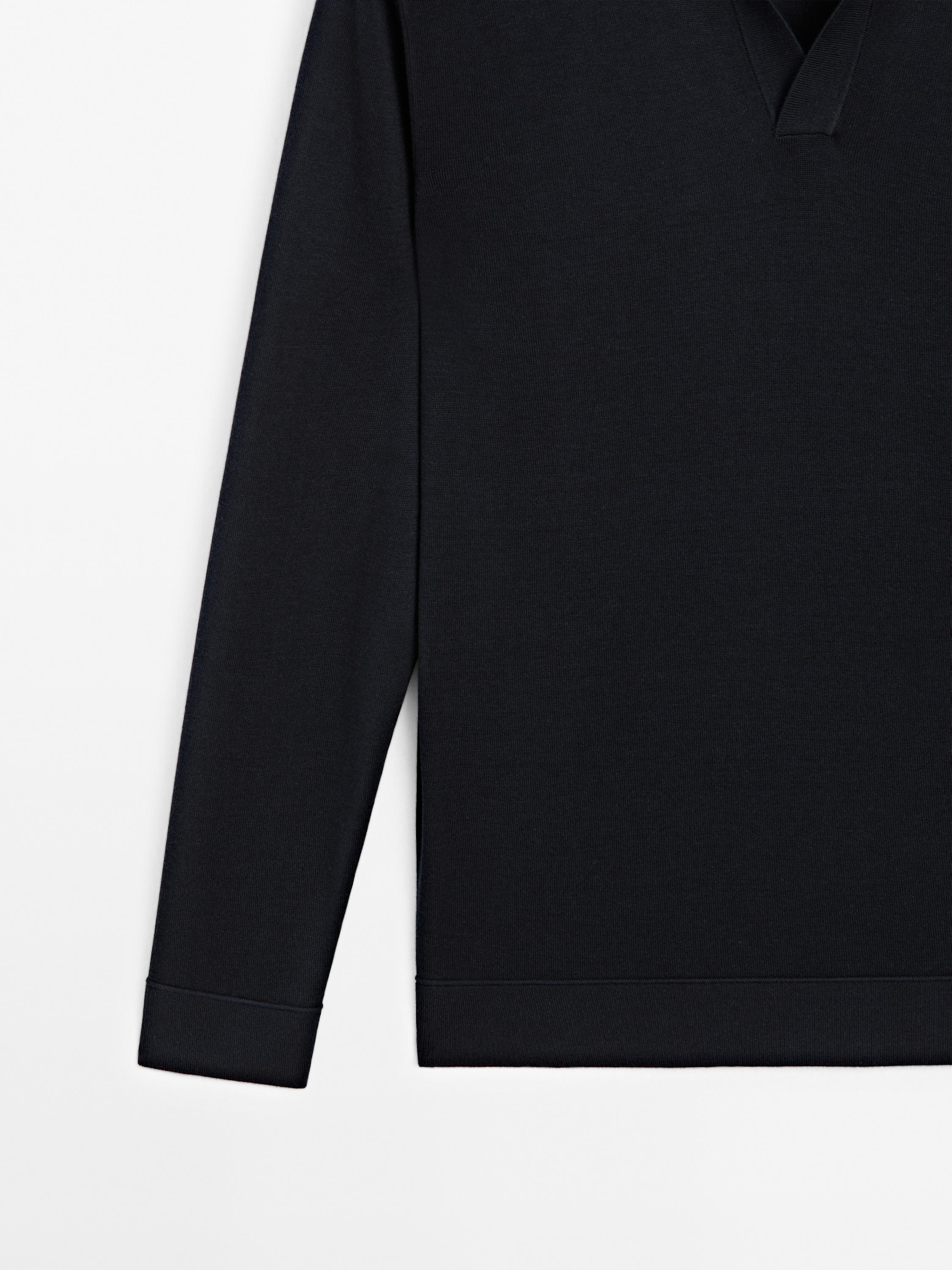 Pull polo en maille à col en V