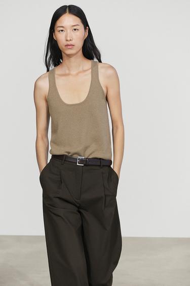 Pleated cotton-blend pants — BLACK 5