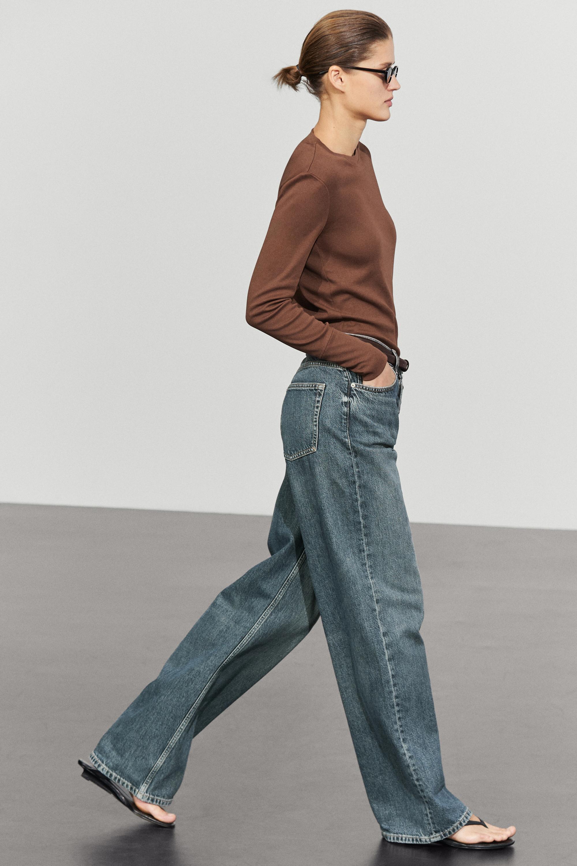 100% cotton long sleeve T-shirt — BROWN